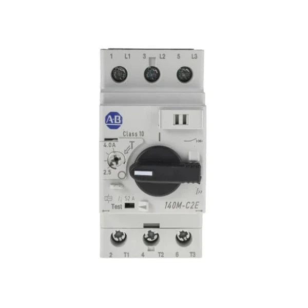 Allen-Bradley 140M-C2E-B40 motor protection circuit breaker, 3-phase, 4.0A, IEC-rated for industrial control