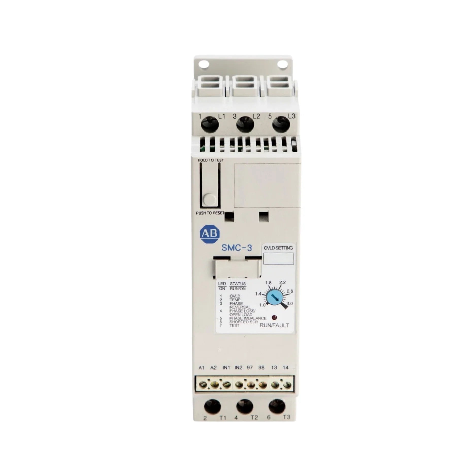 Allen-Bradley 150-C3NCD SMC-3 Soft Starter, 3A, 200–600V AC, 3-phase, open type