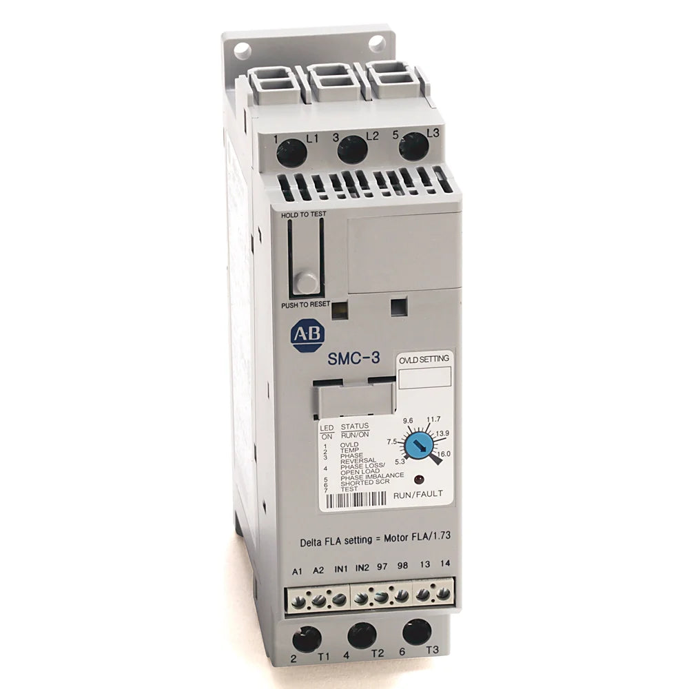 Allen-Bradley 150-C60NBR SMC-3 soft starter, 60A, for reducing inrush current and protecting motors in industrial applications.