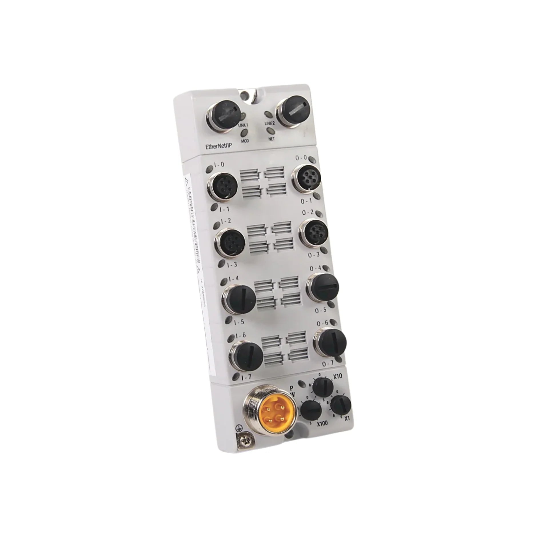 Módulo I/O distribuído Allen-Bradley 1732E-8X8M12DR Ethernet/IP para controle remoto em automação industrial.