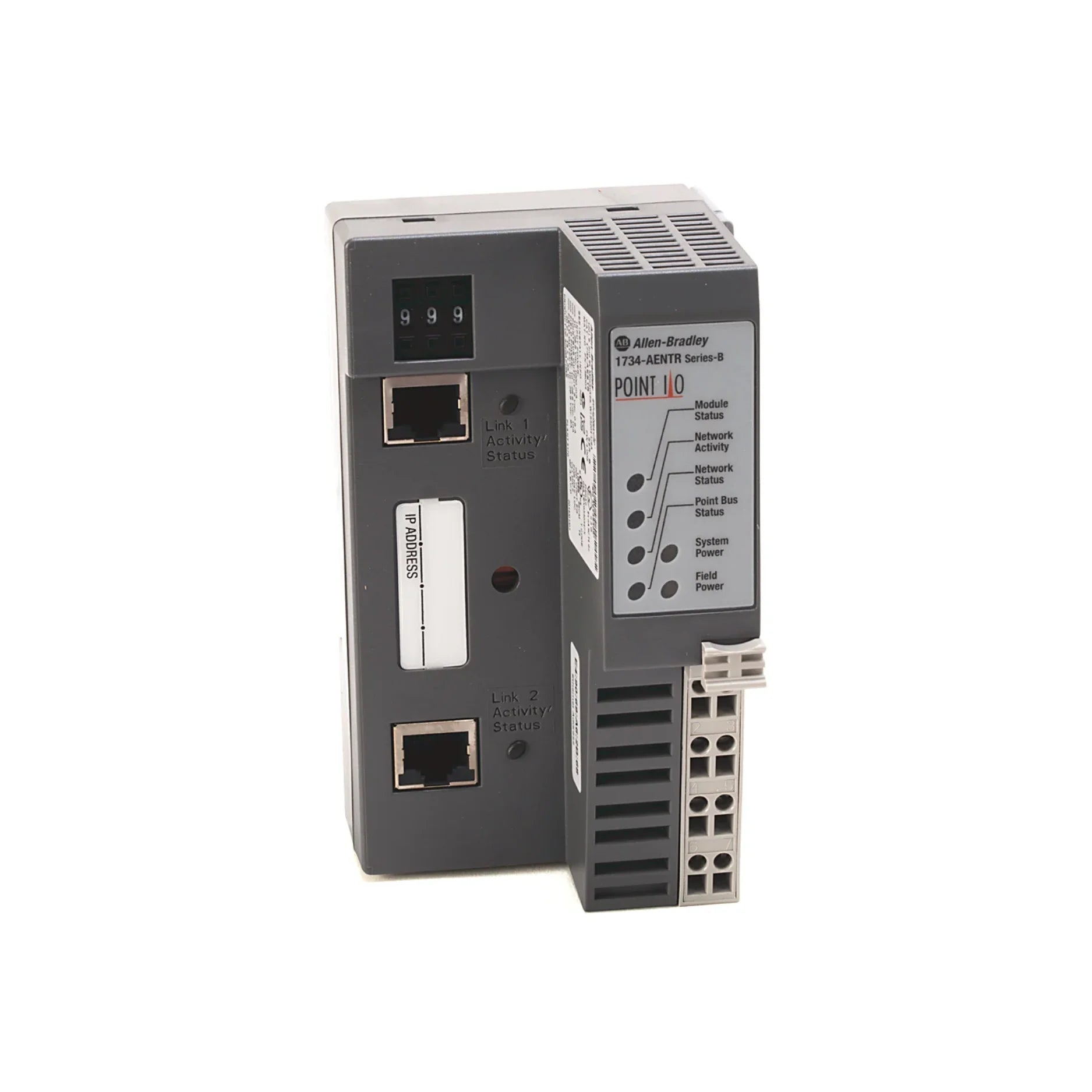 1734-AENTRK Allen-Bradley POINT I/O Ethernet adapter with removable terminal base for distributed I/O systems
