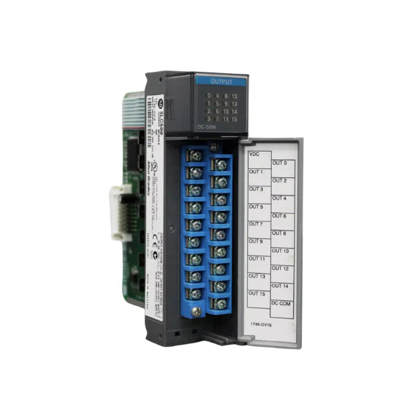 Allen-Bradley 1746-OV16 SLC 500 digital output module, 16-point, 24V DC sourcing outputs for industrial automation