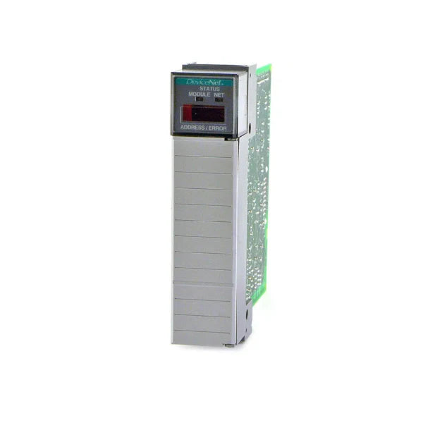 Allen-Bradley 1747-SDN DeviceNet scanner module for SLC 500, supports communication with DeviceNet devices