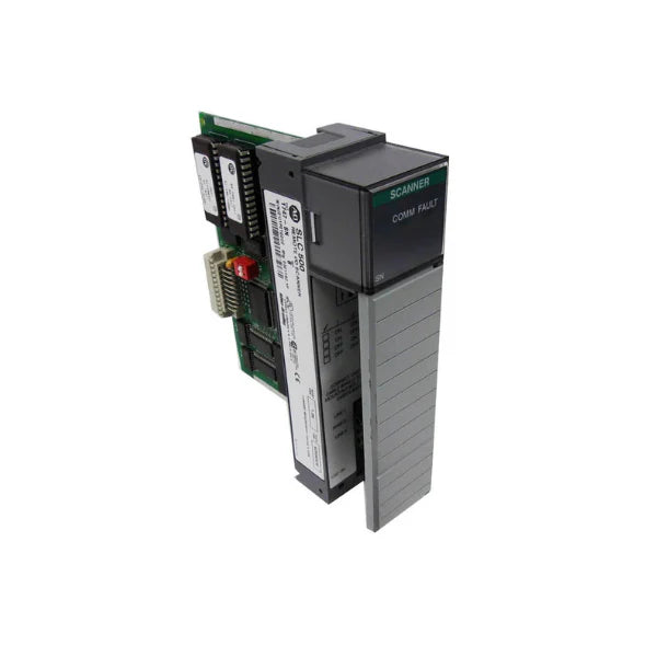remote I/O scanner module for SLC 500, Blue Hose communication, supports 57.6–230.4 kbps remote I/O connectivity.