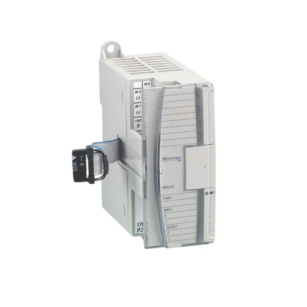 Allen-Bradley 1762-IF2OF2 analog I/O module, 2 analog inputs and 2 outputs, 12-bit resolution, for MicroLogix 1200/1400.