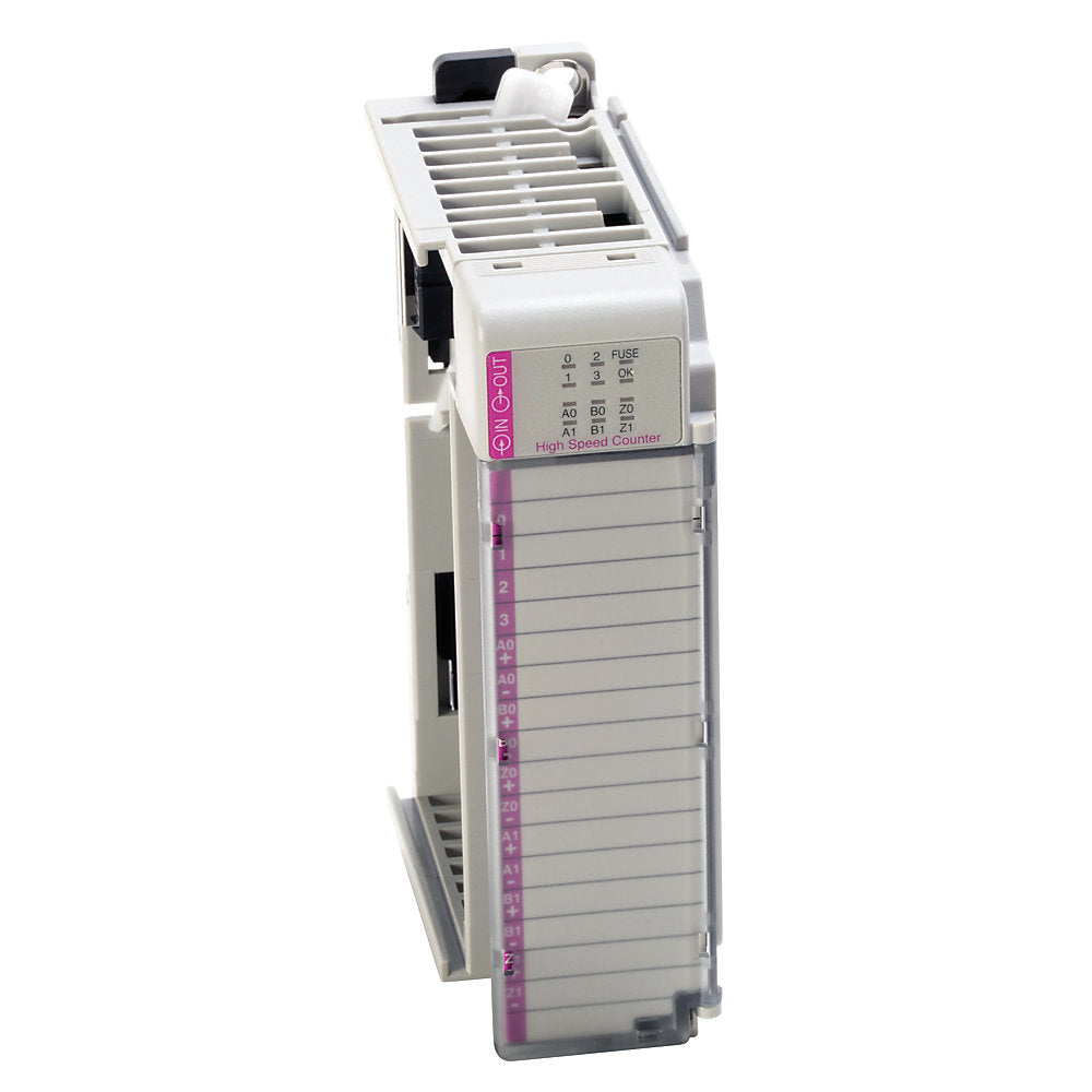 Allen-Bradley 1769-HSC Compact I/O high-speed counter module with 2/4 channel encoder input, 1 MHz max frequency.