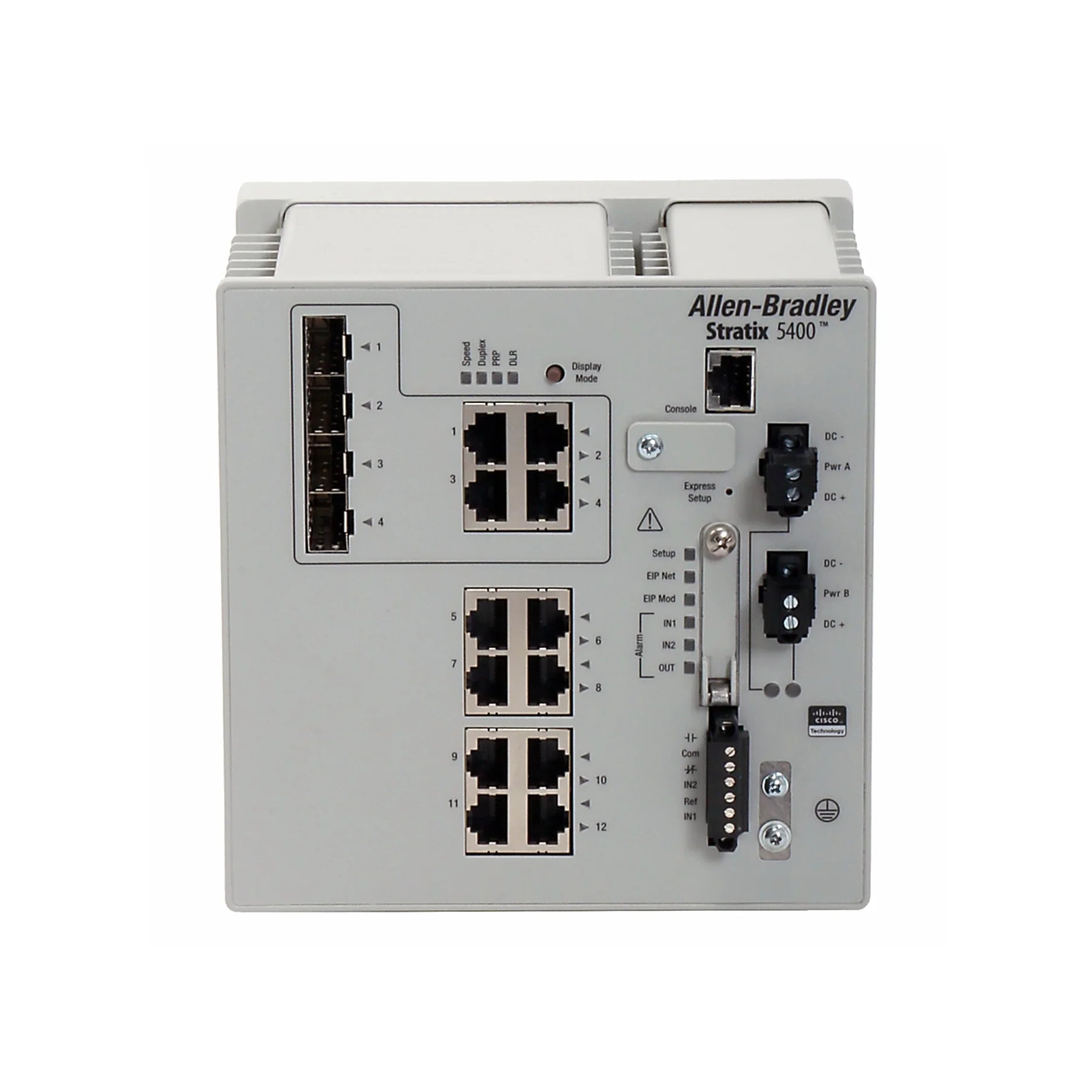 Allen-Bradley 1783-HMS8T4CGN Stratix 5400 switch, 8 Fast Ethernet + 4 combo ports, Layer 2