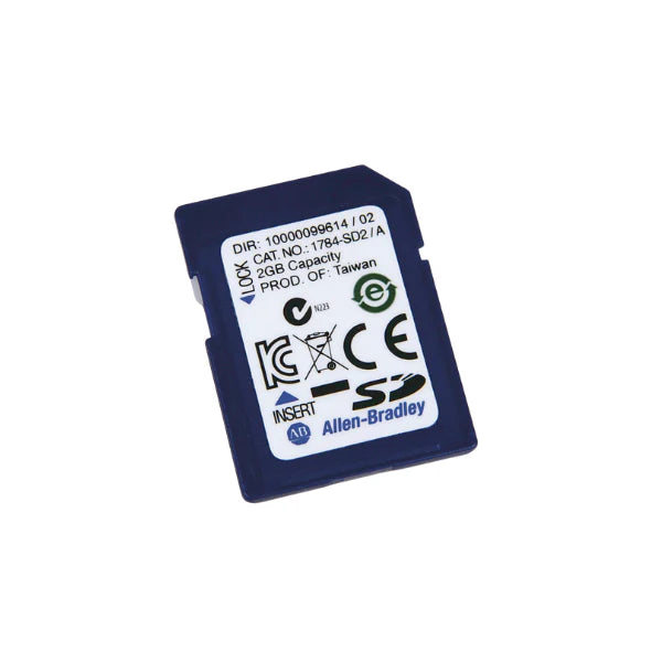 Allen-Bradley 1784-SD2 2 GB SD memory card for ControlLogix 5570 and CompactLogix 5370 controllers. Reliable industrial data storage.