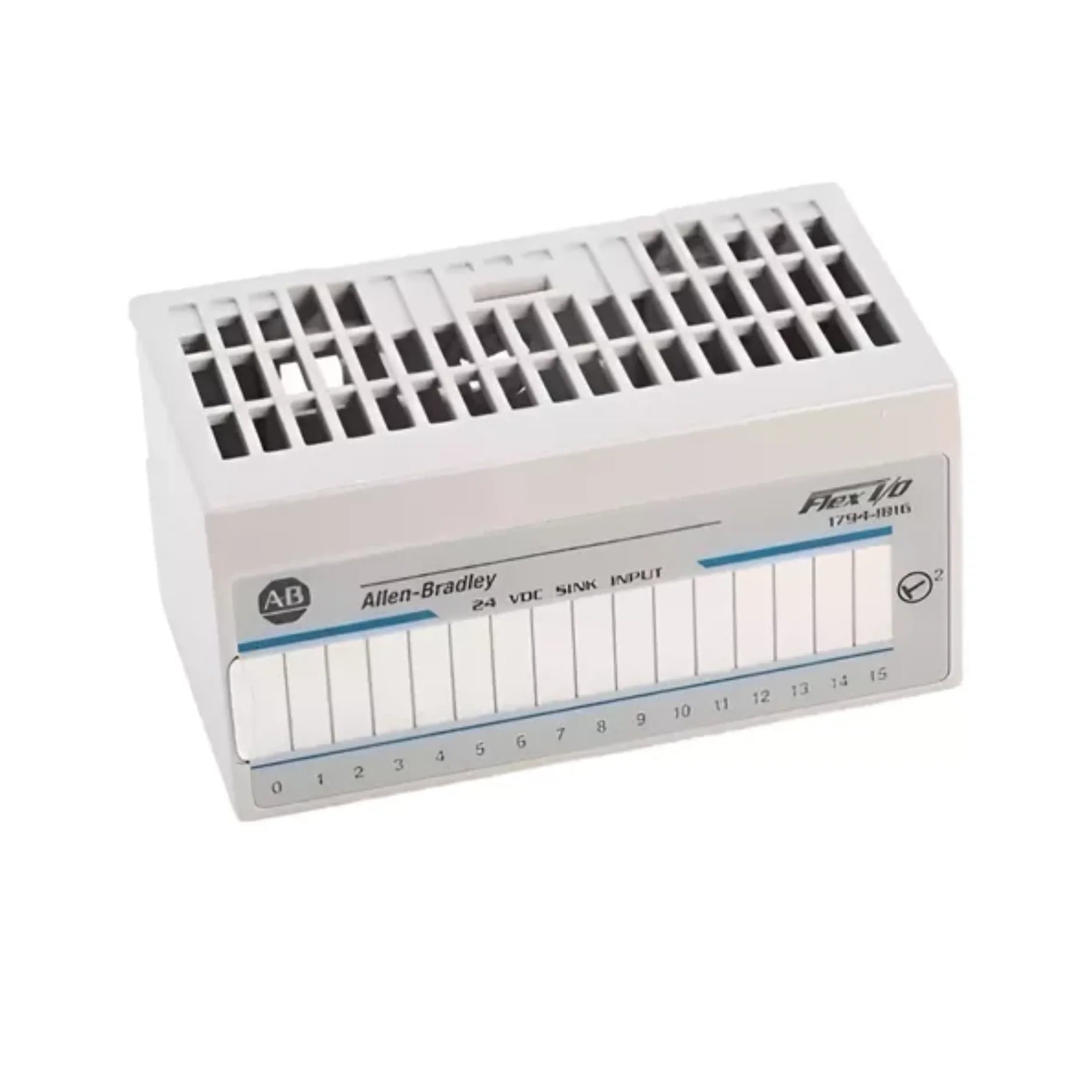 Allen-Bradley 1794-IB16 FLEX I/O digital input module, 16 sink inputs, 24V DC, compatible with 1794-TB3 and 1794-TB3S terminal bases.