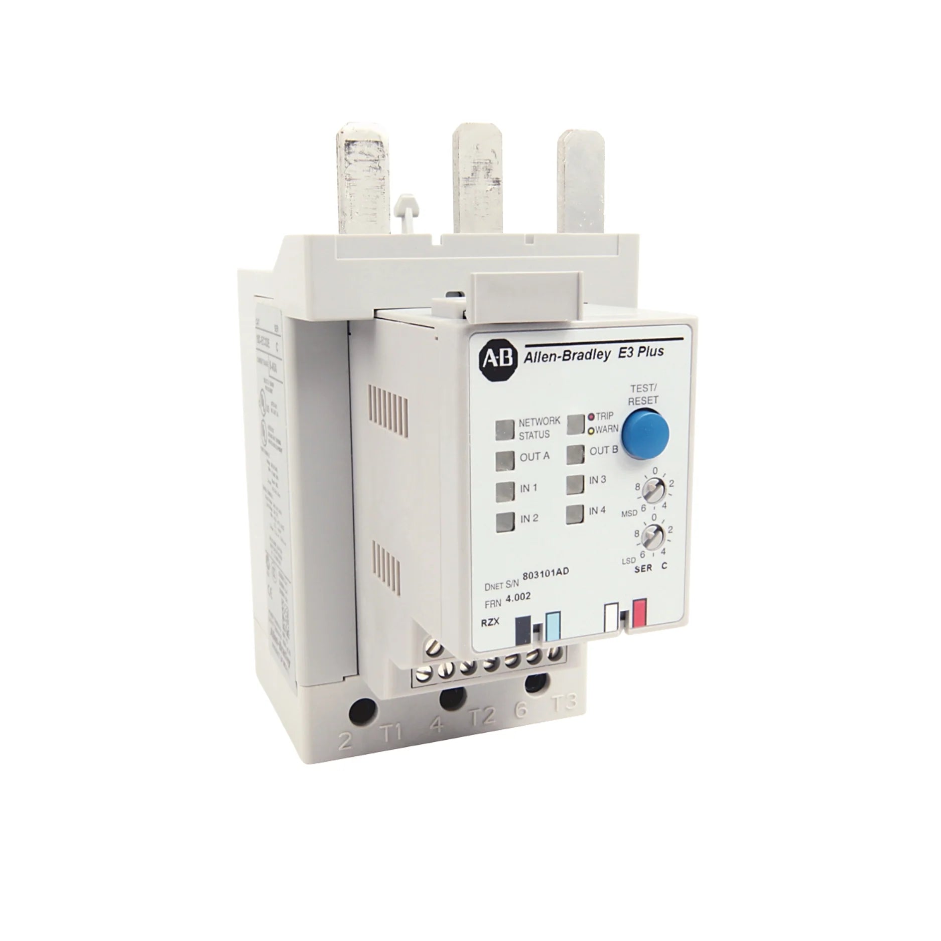 Allen-Bradley 193-EC3ZZ E3 Plus electronic overload relay, 9–5000A, 4 inputs, 2 outputs, DeviceLogix