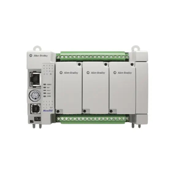 Allen-Bradley 2080-L50E-24QWB Micro820 PLC, 24 I/O, Ethernet-enabled, for compact industrial automation and control systems.