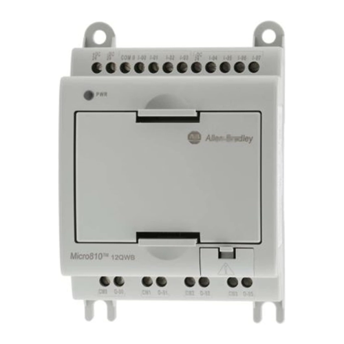 Allen-Bradley 2080-LC10-12QWB Micro810 PLC, 12 I/O, relay outputs, compact controller for small industrial automation systems.