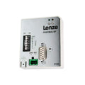 Lenze 2133 IB PROFIBUS-DP communication module with RS485 interface and DIP switch addressing for industrial automation systems.