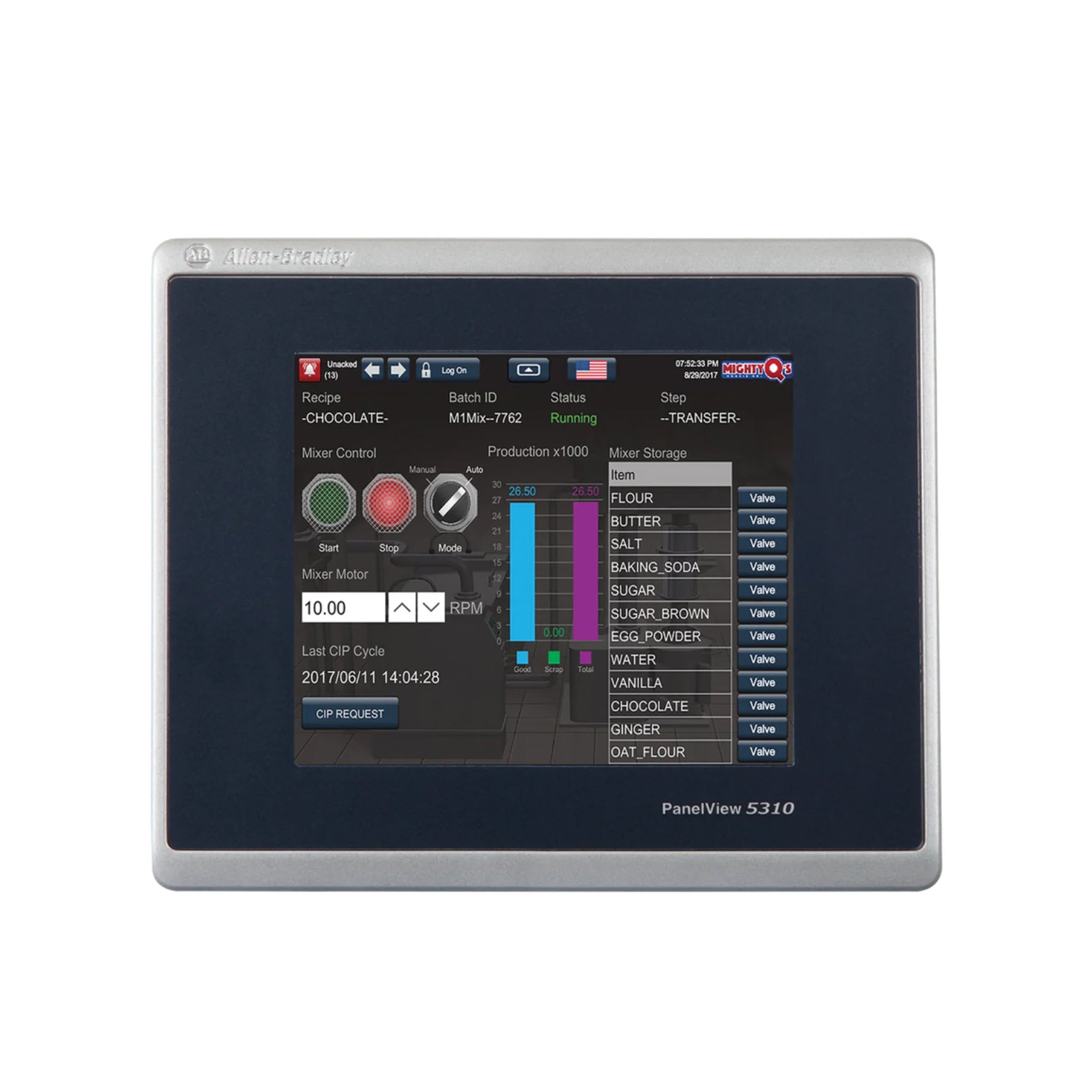 2713P-T6CD1 Allen-Bradley PanelView 5310 HMI, 6.5-inch touchscreen for compact and efficient operator interface