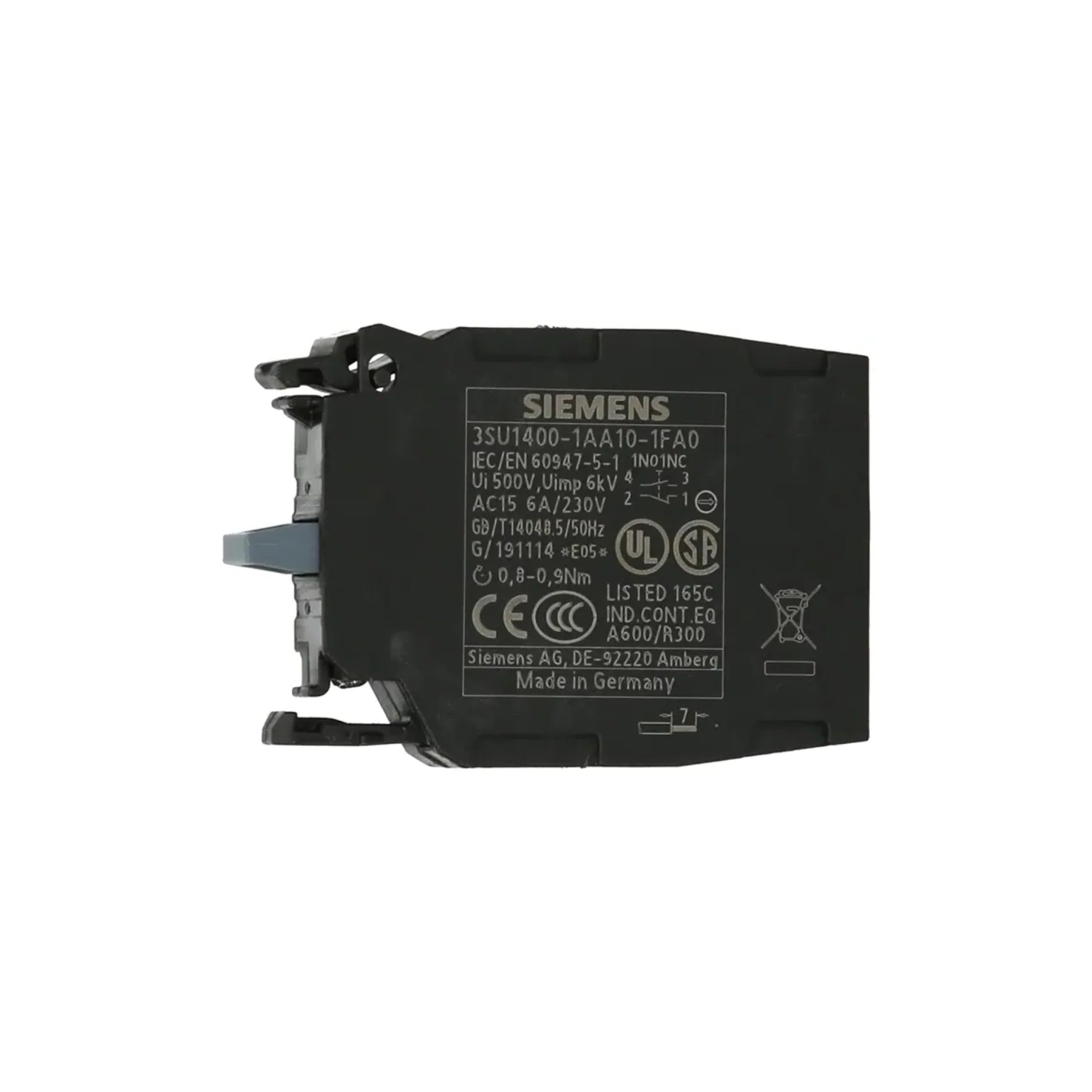Siemens 3SU1400-1AA10-1FA0 commanding and signaling device for industrial automation.