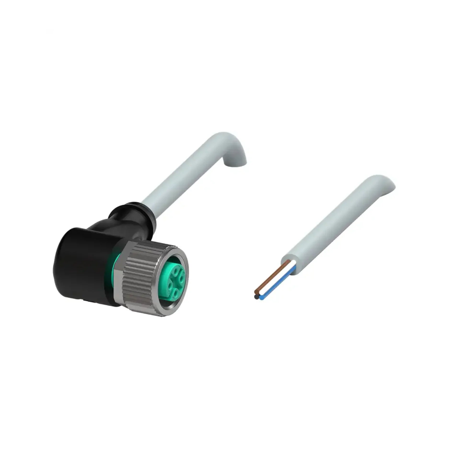 Pepperl+Fuchs V1-W-5M-PVC M12 sensor cable, 5m, straight 4-pin, PVC jacket, IP67 rated, for industrial automation and sensors.