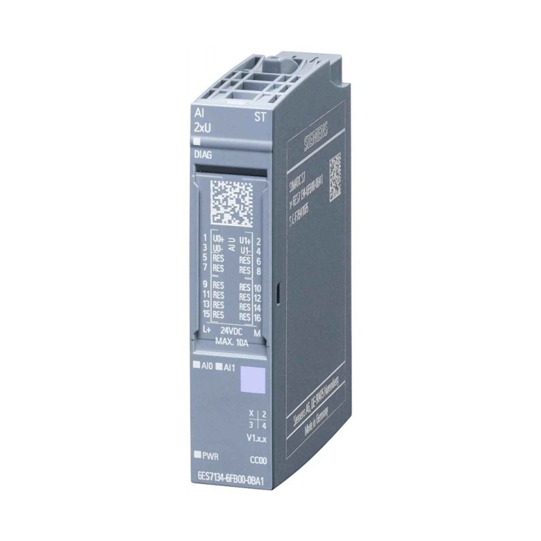 Siemens 6ES7134-6FB00-0BA1 SIMATIC ET 200SP analog input module for industrial automation.