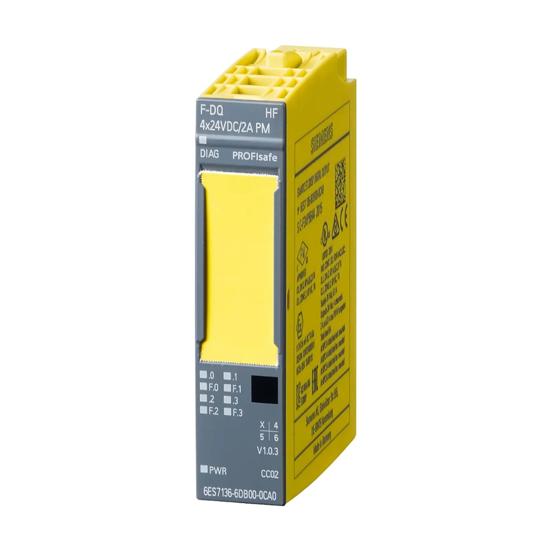 Siemens 6ES7136-6BA00-0CA0 ET 200SP digital output module with 8 channels and 24V DC for industrial automation.