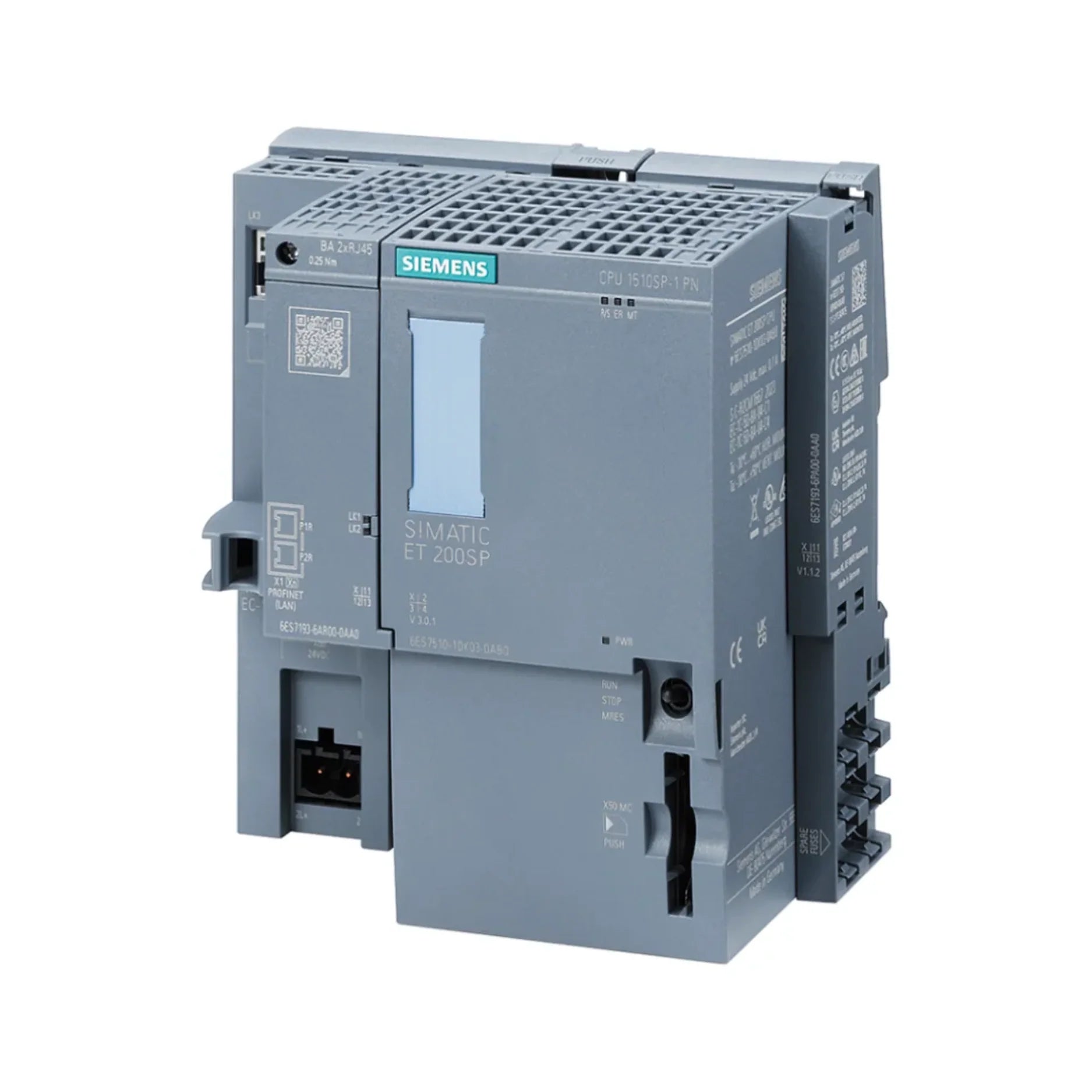 Siemens 6ES7510-1DK03-0AB0 S7-1500 CPU module for high-performance industrial automation and secure communication.