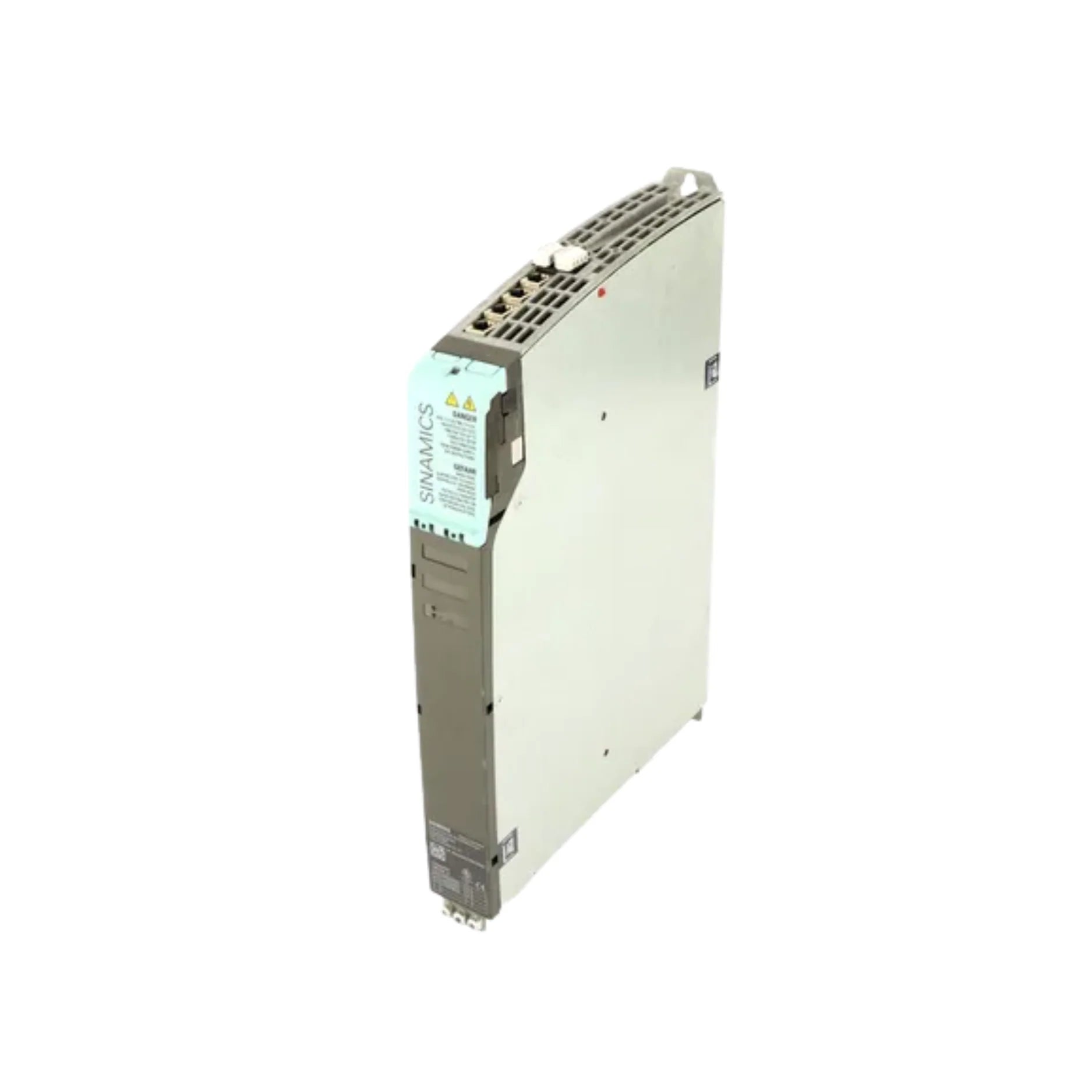 Siemens 6SL3120-2TE21-0AA3 motor module, 2x10A, 600V DC, booksize, double-axis, IP20, for SINAMICS S120 systems.
