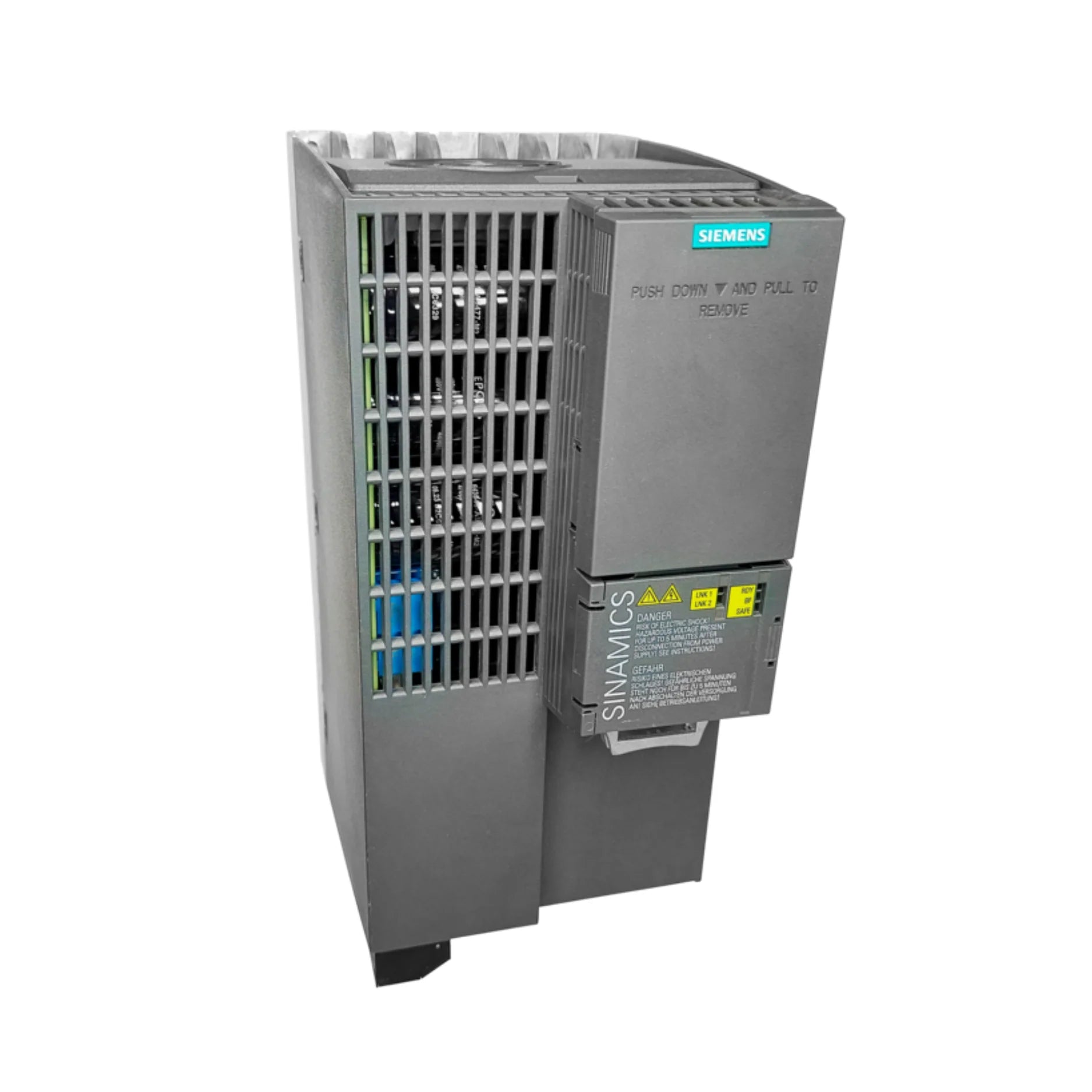 Siemens 6SL3210-1KE22-6AB1 SINAMICS S120 power module, 2.6 kW, 230 V, for precision industrial motion control.