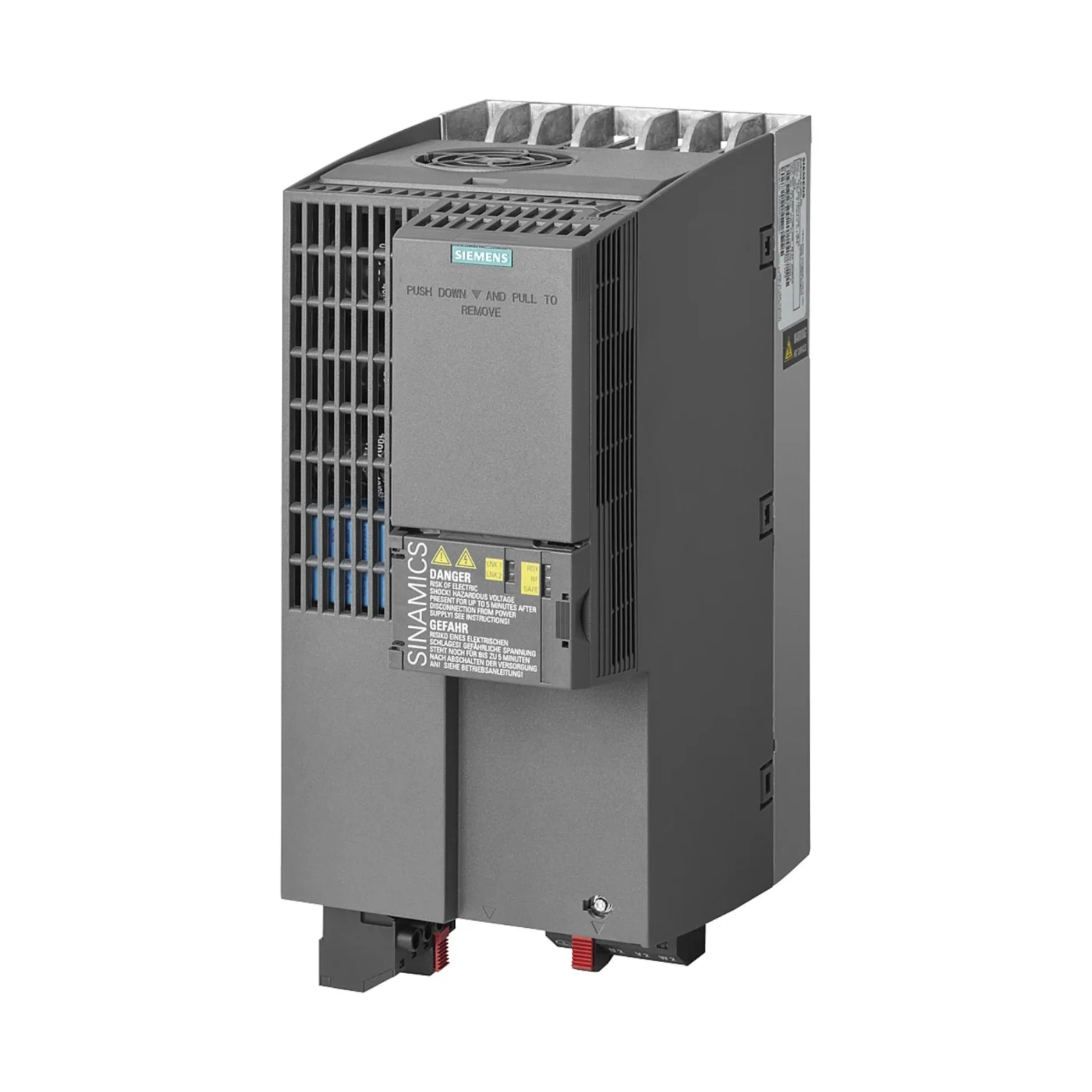 Siemens 6SL3210-1KE23-8UF1 SINAMICS G120C 18.5 kW drive for 500 V systems with PROFIBUS and STO safety function.