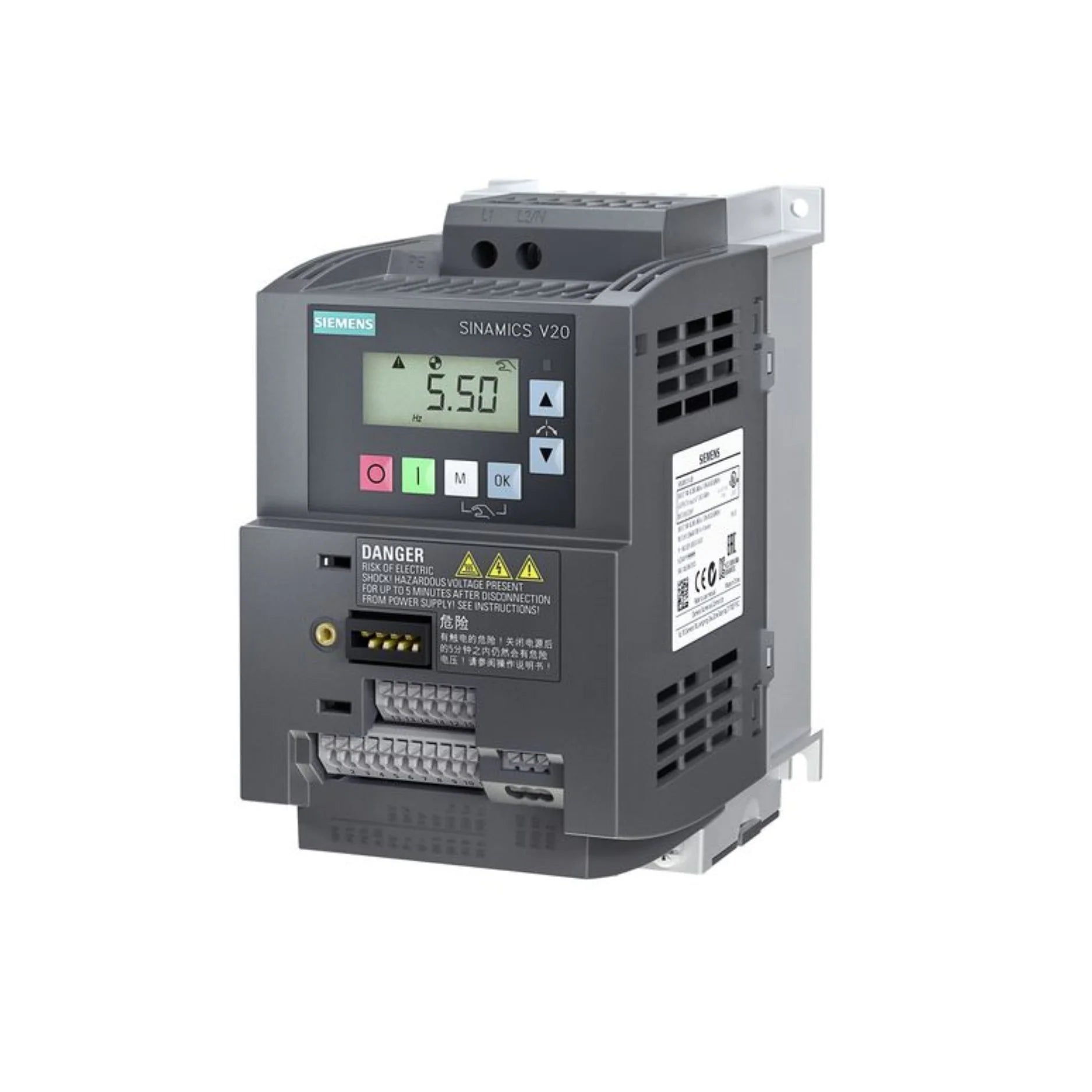 Siemens 6SL3210-5BB21-5BV1 PM240-2 power module for 75 kW SINAMICS G120X drives with braking chopper.