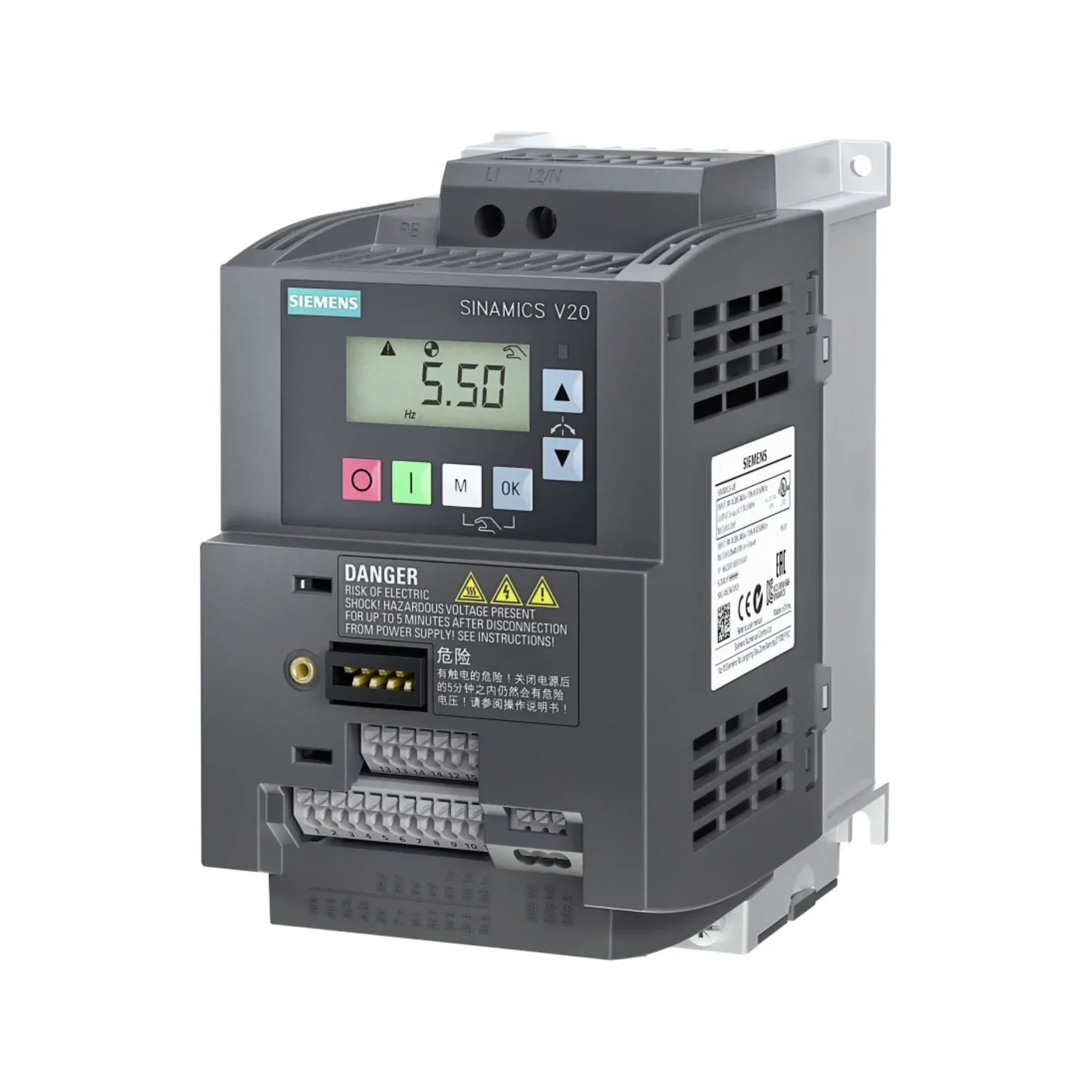 Siemens 6SL3210-5BB21-5UV1 PM240-2 power module, 22 kW, 3AC 400 V, for SINAMICS G120 modular frequency inverter systems.