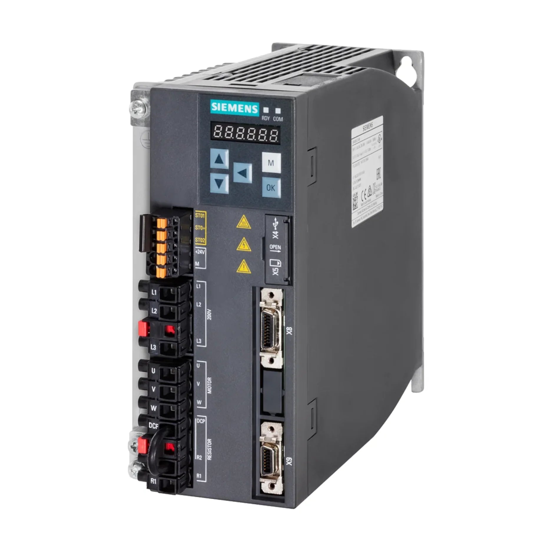 Siemens 6SL3210-5FB10-8UF0 G120X inverter 0.75 kW, 400 V AC, IP20-rated for pumps, fans, and infrastructure systems.