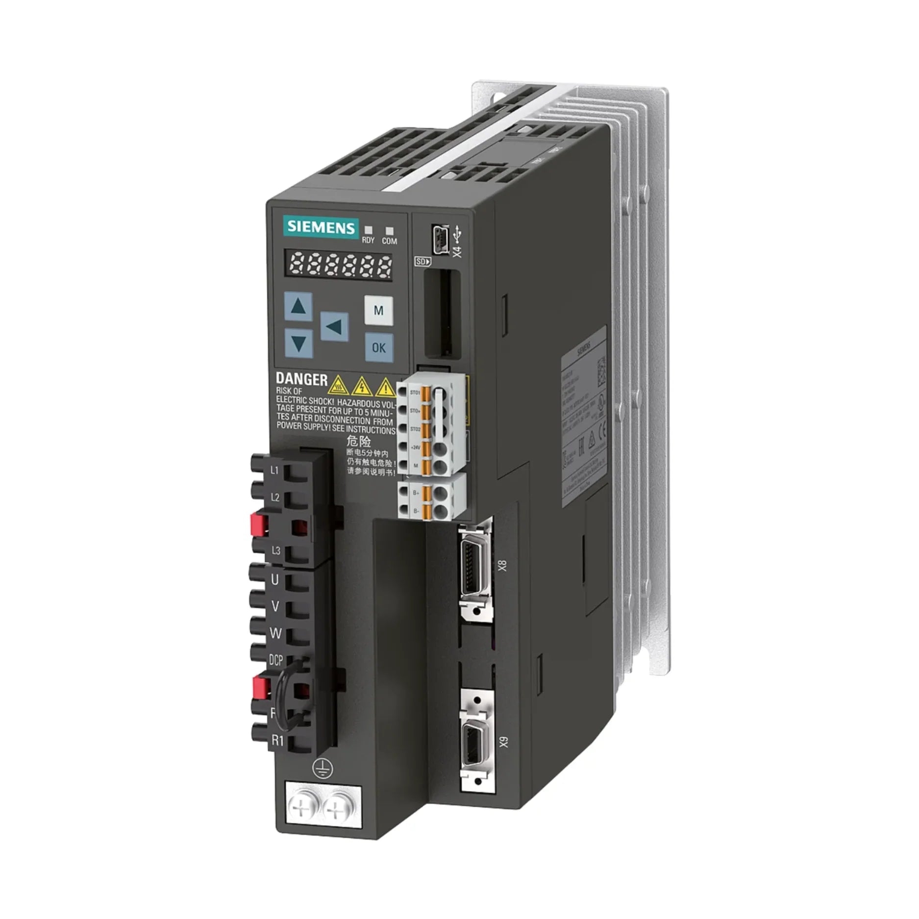 Siemens 6SL3210-5FE10-4UF0 frequency inverter for 0.75 kW motor control in HVAC, pumps, and infrastructure use.