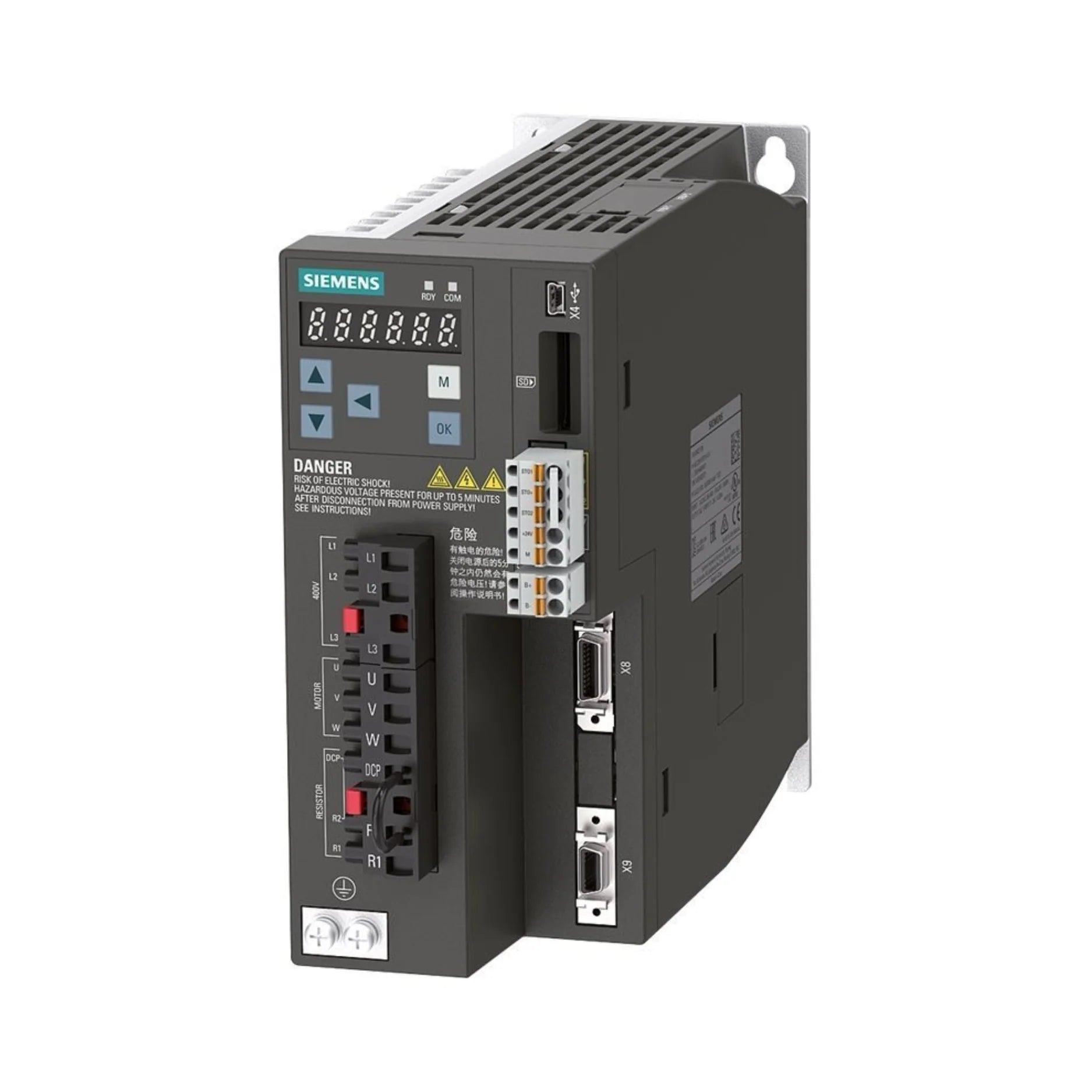 Siemens 6SL3210-5FE12-0UA0 SINAMICS S120 power module, 400 V, 12 A, for industrial motor control.