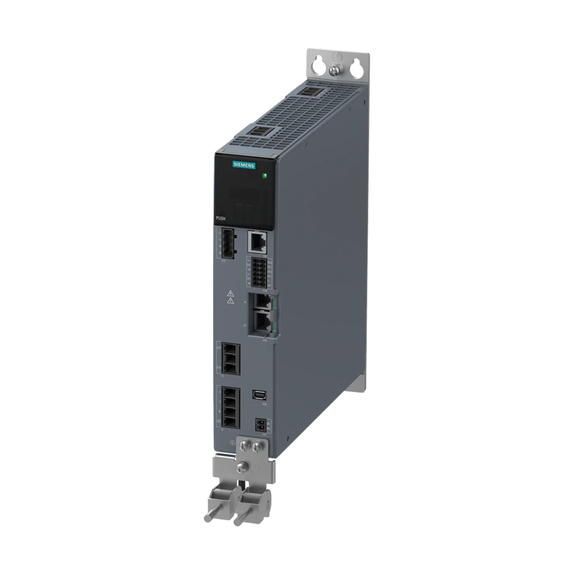 Siemens 6SL3210-5HE11-0UF0 SINAMICS G120X PM240P-2 module, 1.1 kW at 400 V for HVAC and water infrastructure automation.