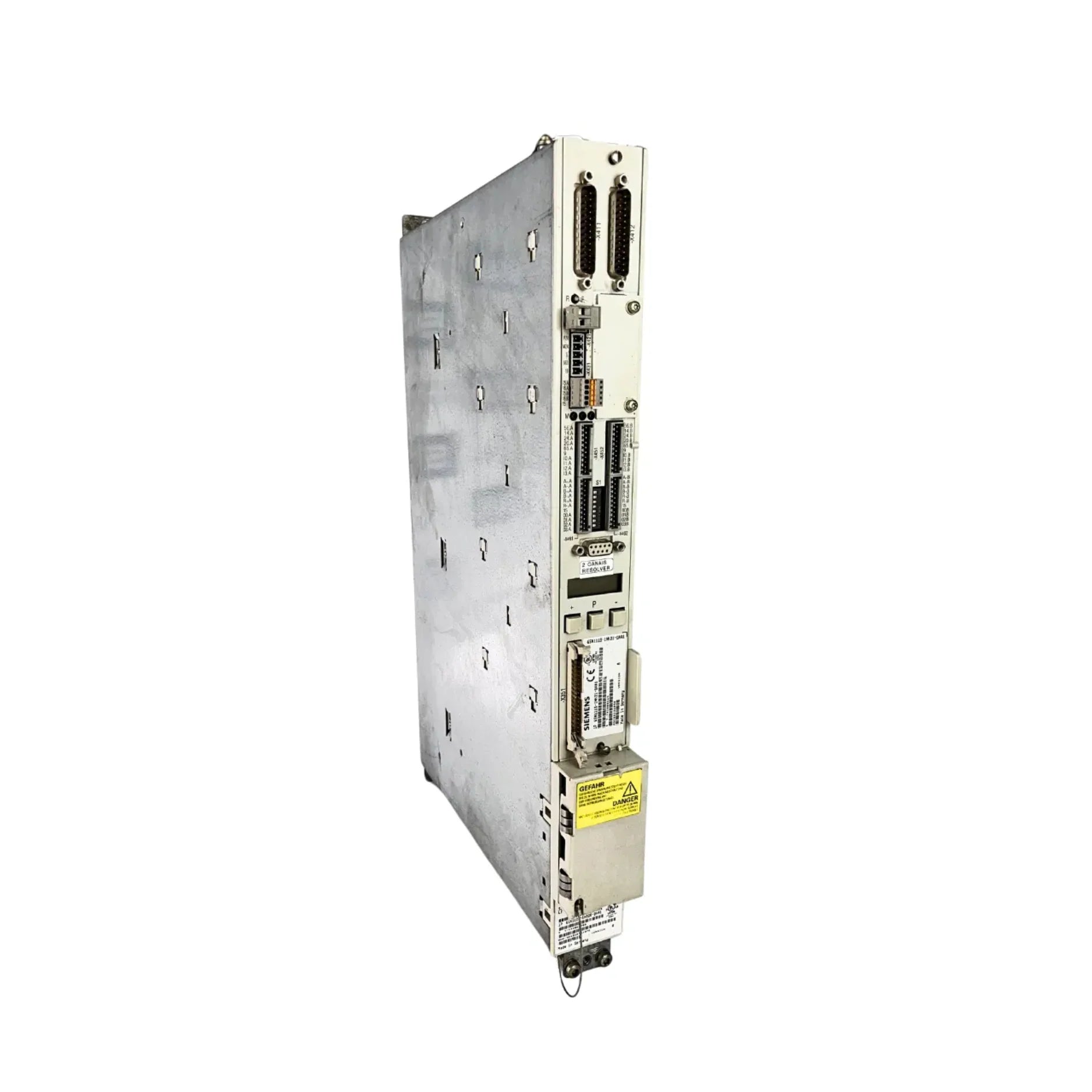 Siemens 6SN1123-1AB00-0HA1 SIMODRIVE 611 power module 50A with internal cooling for CNC and axis drive systems.