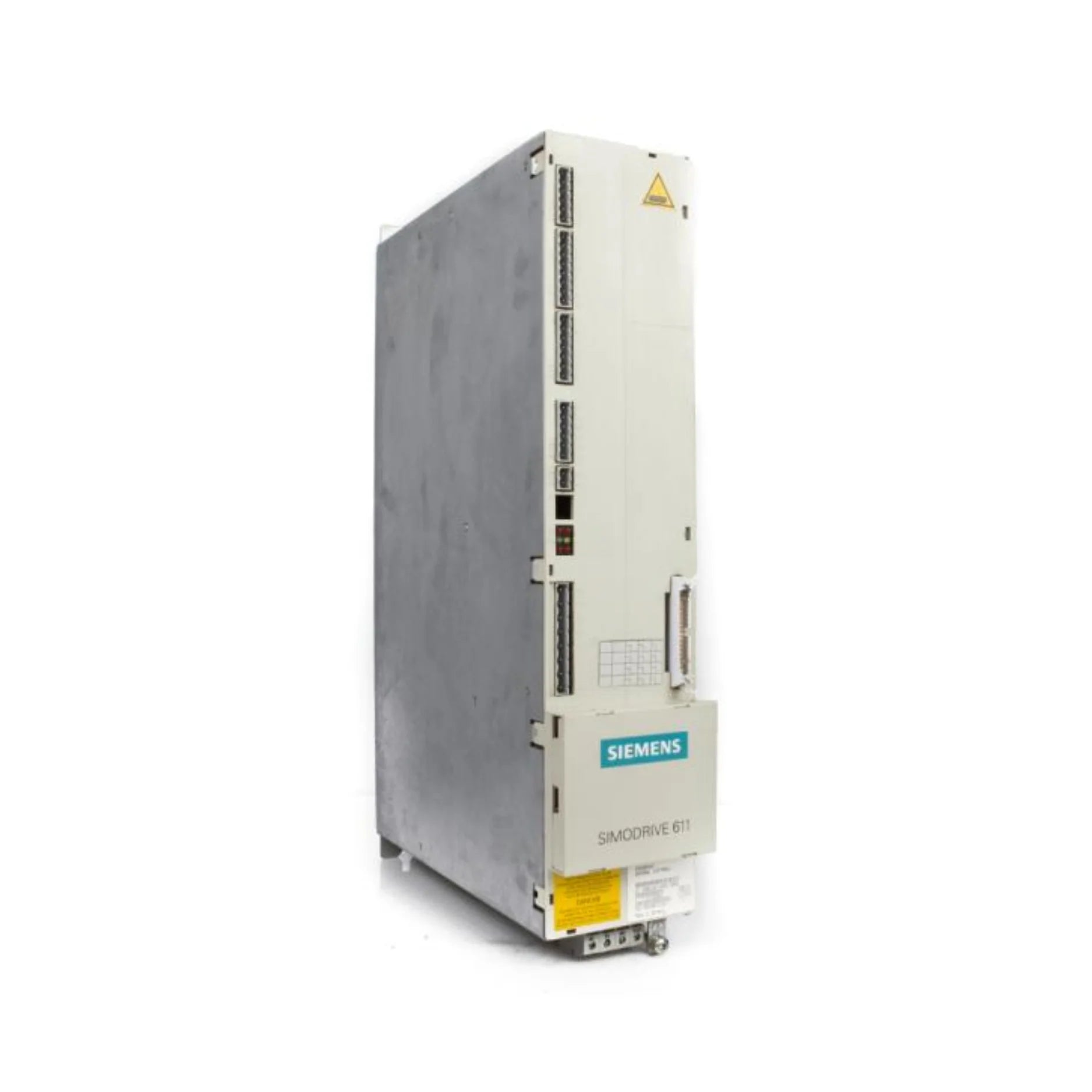 Siemens 6SN1145-1AA01-0AA0 power module, 16/21 kW, regulated, for SIMODRIVE 611 CNC drive systems with internal air cooling.