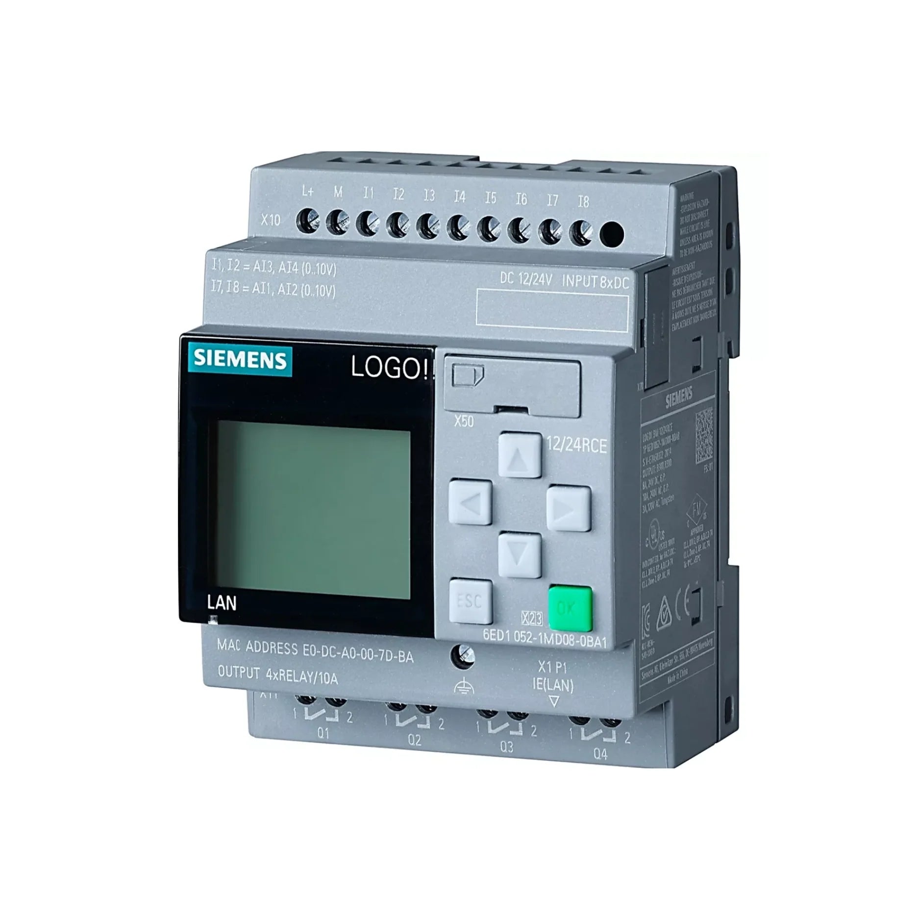 Siemens 6ED1052-1MD08-0BA1 motor protection relay for industrial motor systems.