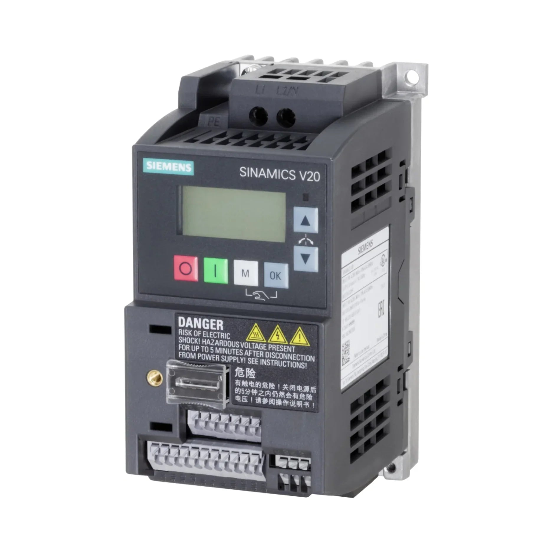 Siemens 6SL3210-5BB13-7UV1 G120X 7.5 kW drive for fans, pumps, and infrastructure with web server and STO.