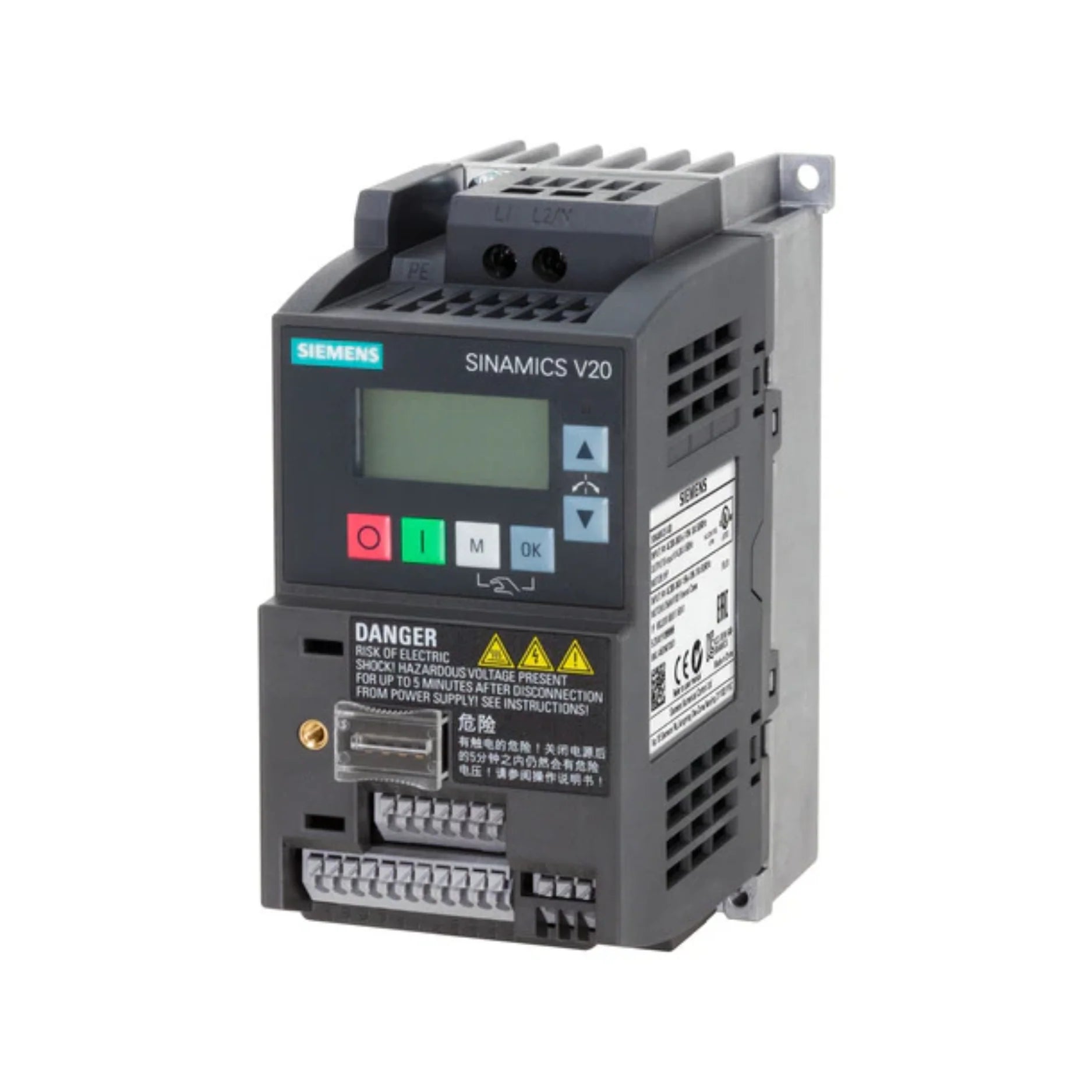 Siemens 6SL3210-5BB17-5UV1 SINAMICS G120X 75 kW IP55 drive for water and infrastructure automation systems.