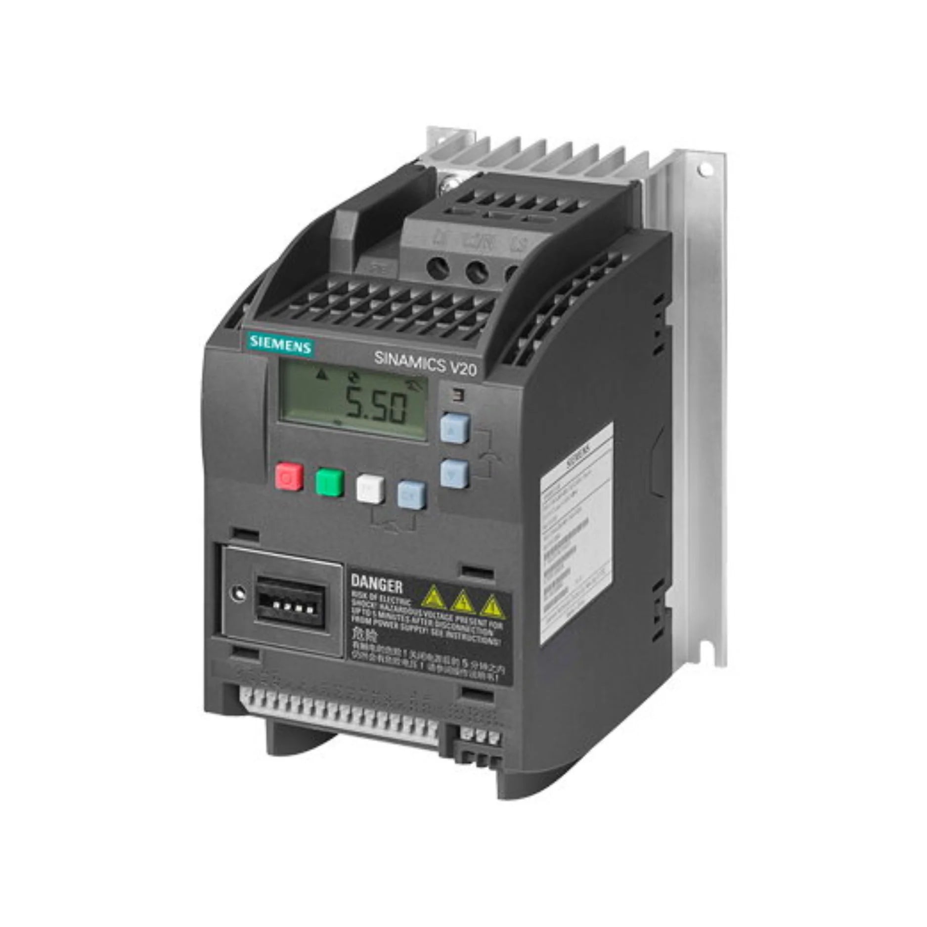 Siemens 6SL3210-5BE22-2CV0 G120X inverter 22 kW with STO and IP20 for reliable and safe industrial motor control.