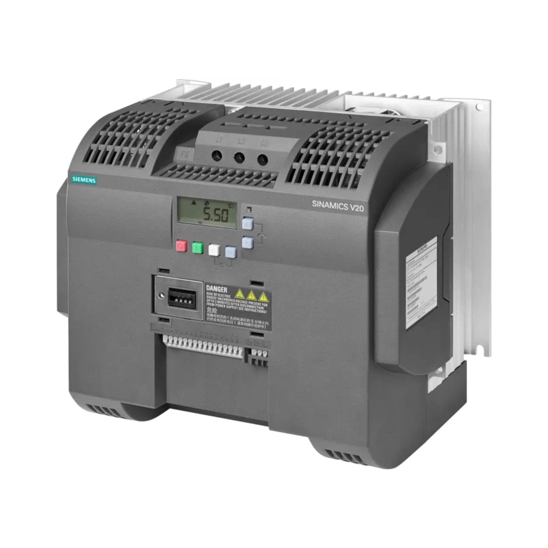 Siemens 6SL3210-5BE31-1CV0 SINAMICS G120X inverter 11kW 400V with EMC filter for HVAC and pump control.