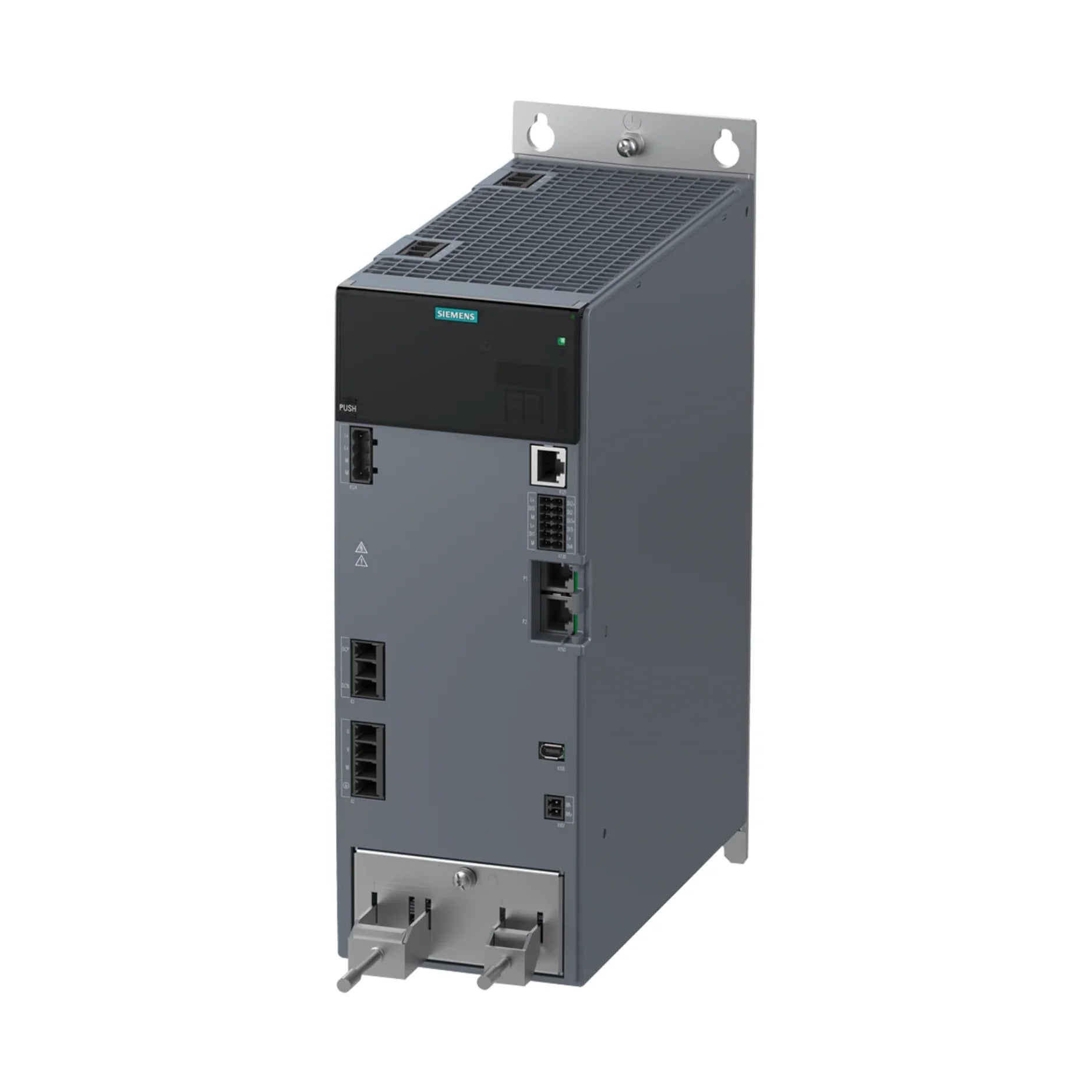 Siemens 6SL3210-5HE13-5UF0 SINAMICS G120X converter, 3.5 kW, IP55, for HVAC and water applications with integrated EMC filter.