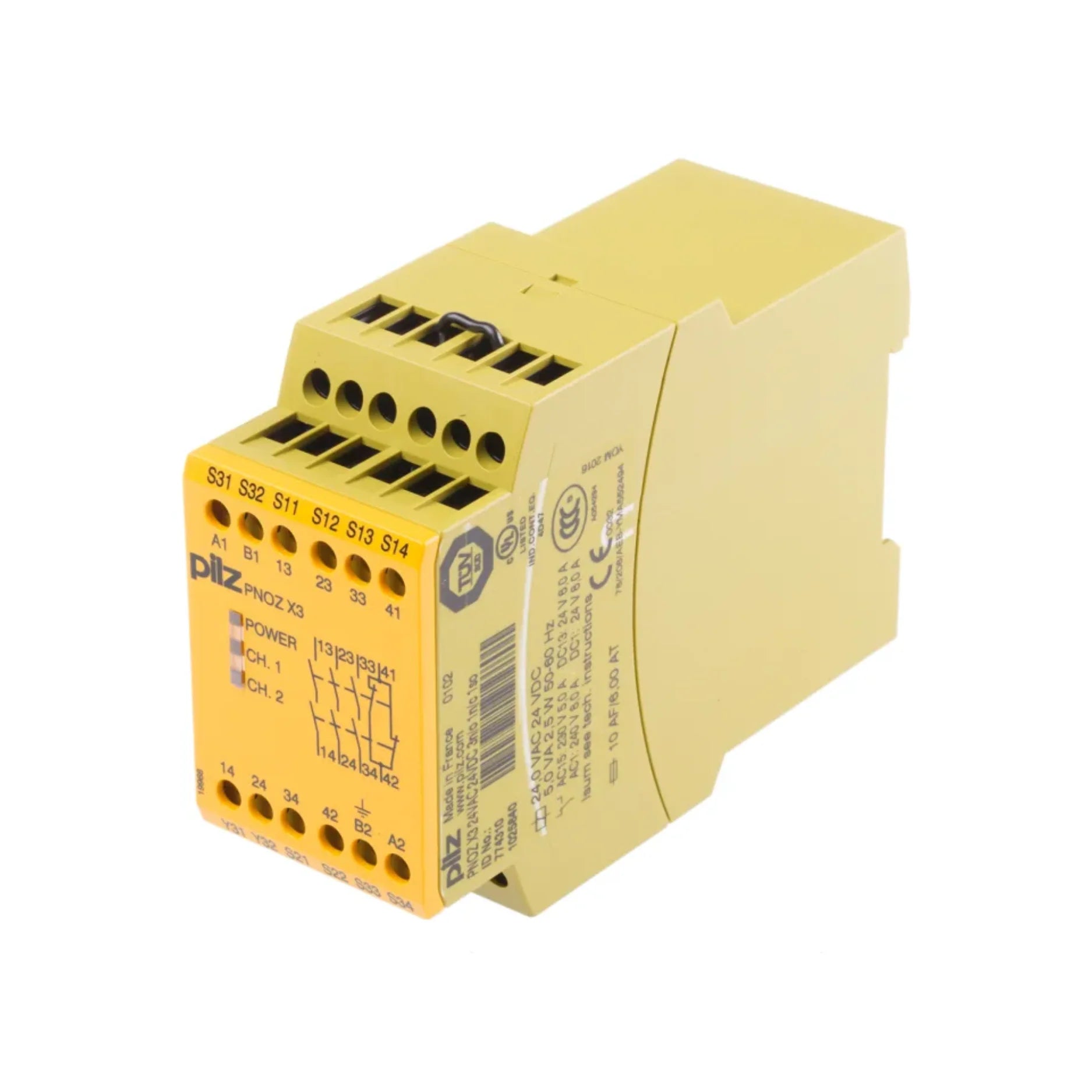 Pilz 774310 (PNOZ X3) safety relay for industrial automation, providing emergency stop and safety monitoring with fast response and easy integration.