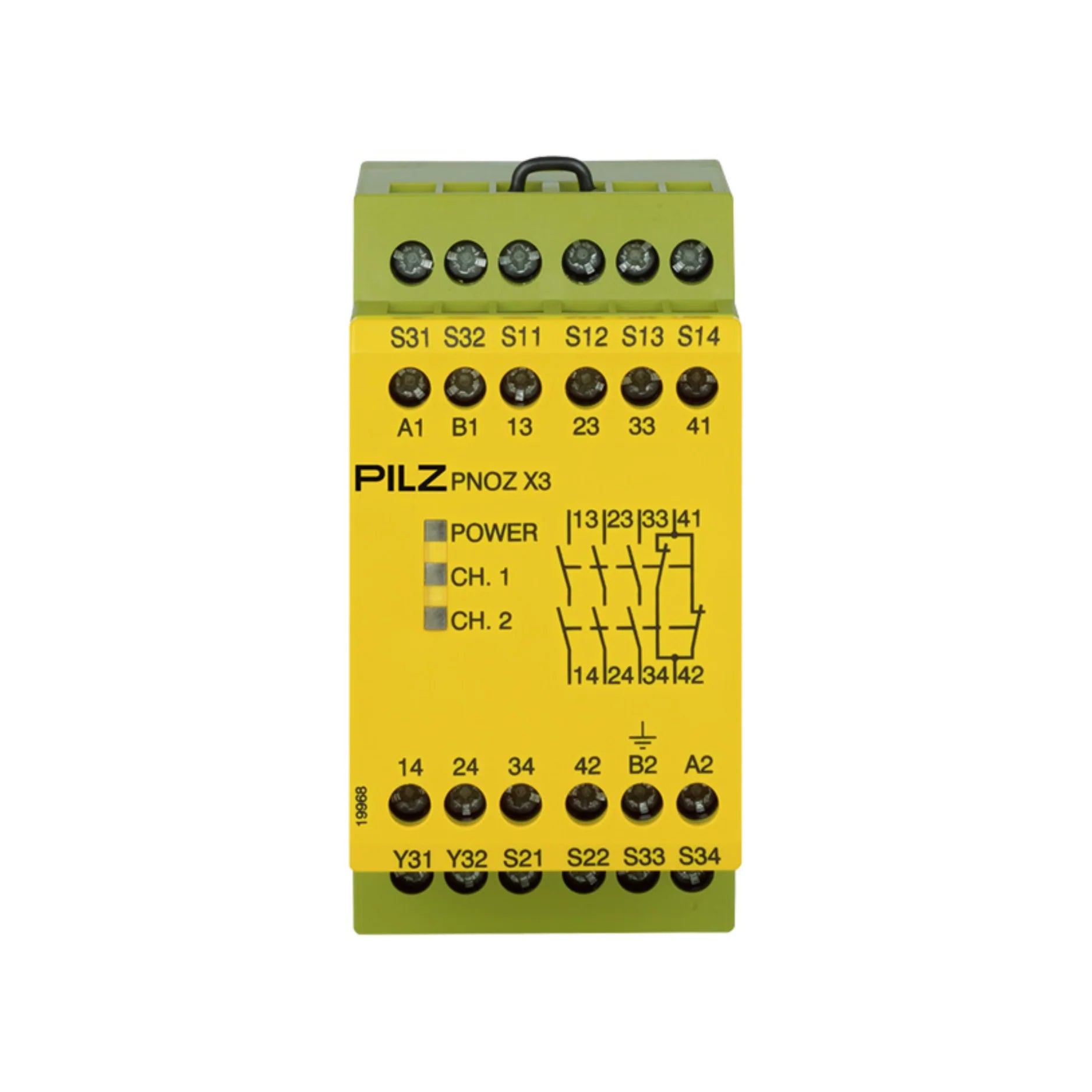 Pilz 774318 (PNOZ X3) safety relay for industrial automation, providing emergency stop and safety gate monitoring with fast response and easy integration.