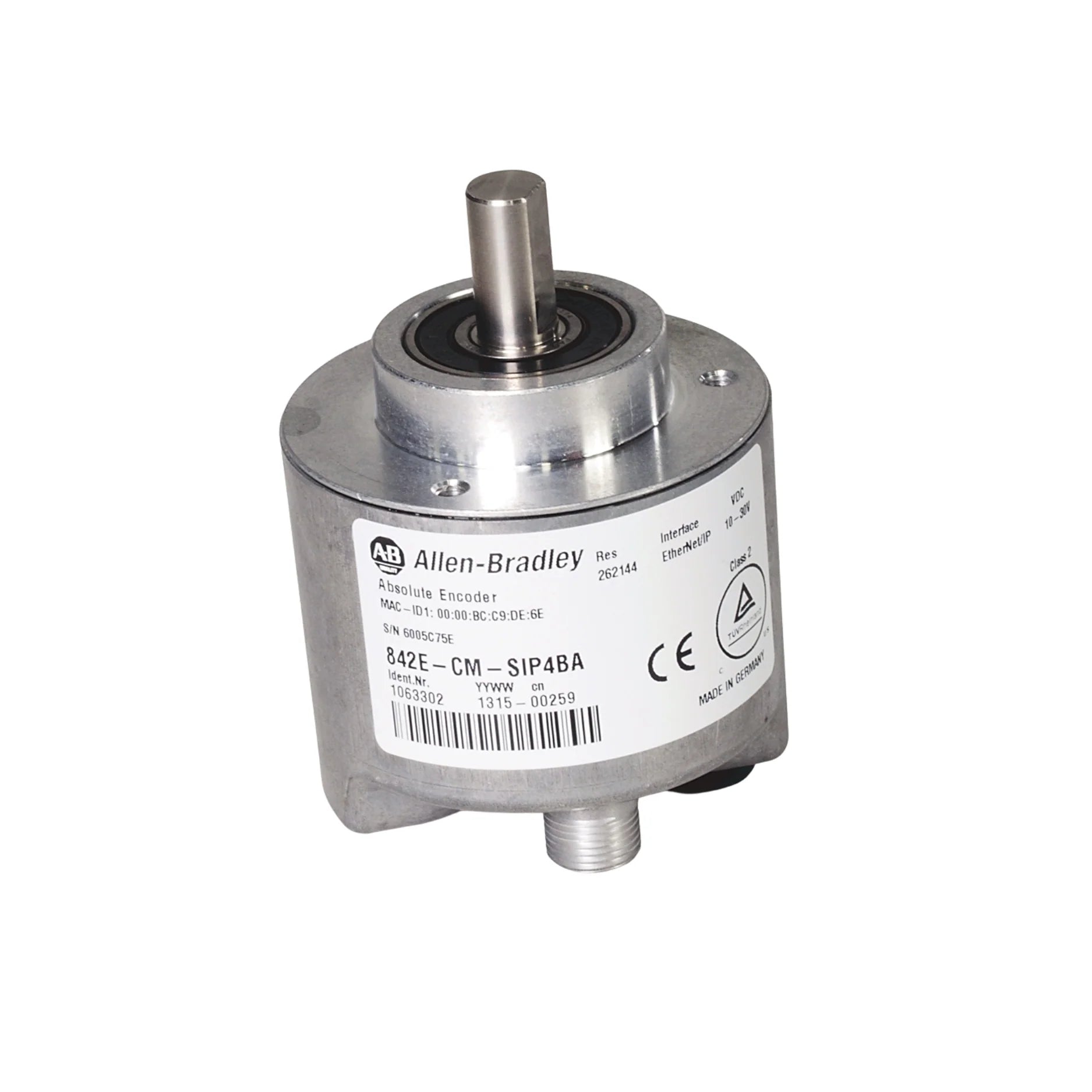 842E-CM-SIP4BA, encoder absoluto EtherNet/IP Allen-Bradley, ideal para controle preciso de posição em automação industrial.