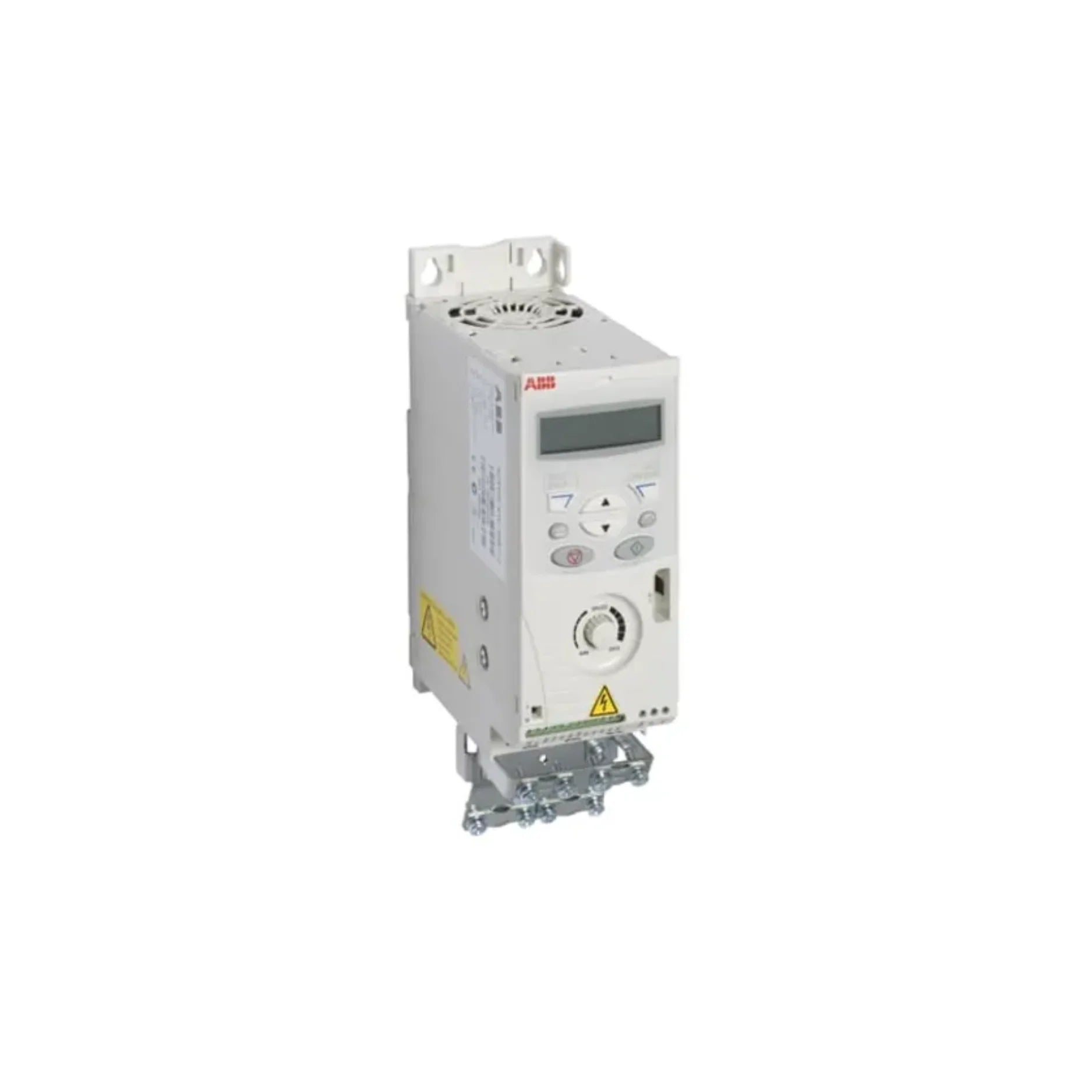 ABB ACS150-01E-04A7-2 VFD, 4.7 A, 230 V, IP20, for compact motor control in light-duty industrial and commercial applications.