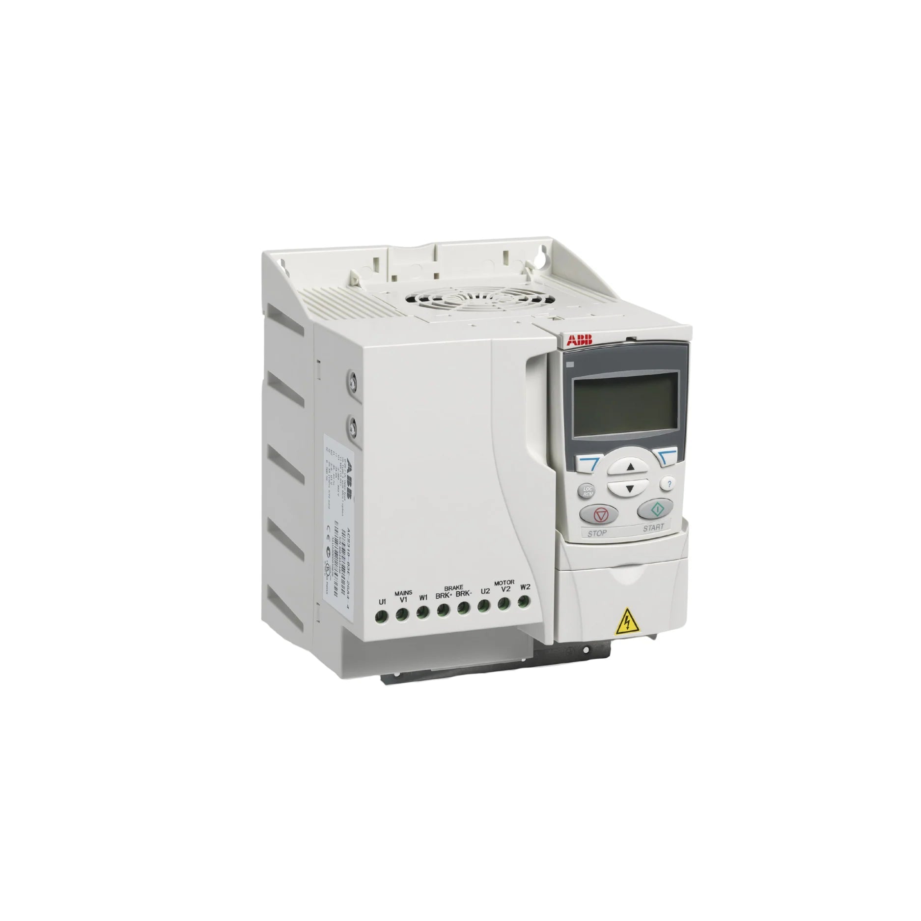 ABB ACS310-03E-13A8-4 5.5 kW variable frequency drive, IP20, for HVAC, fan, and pump systems in light industrial automation.
