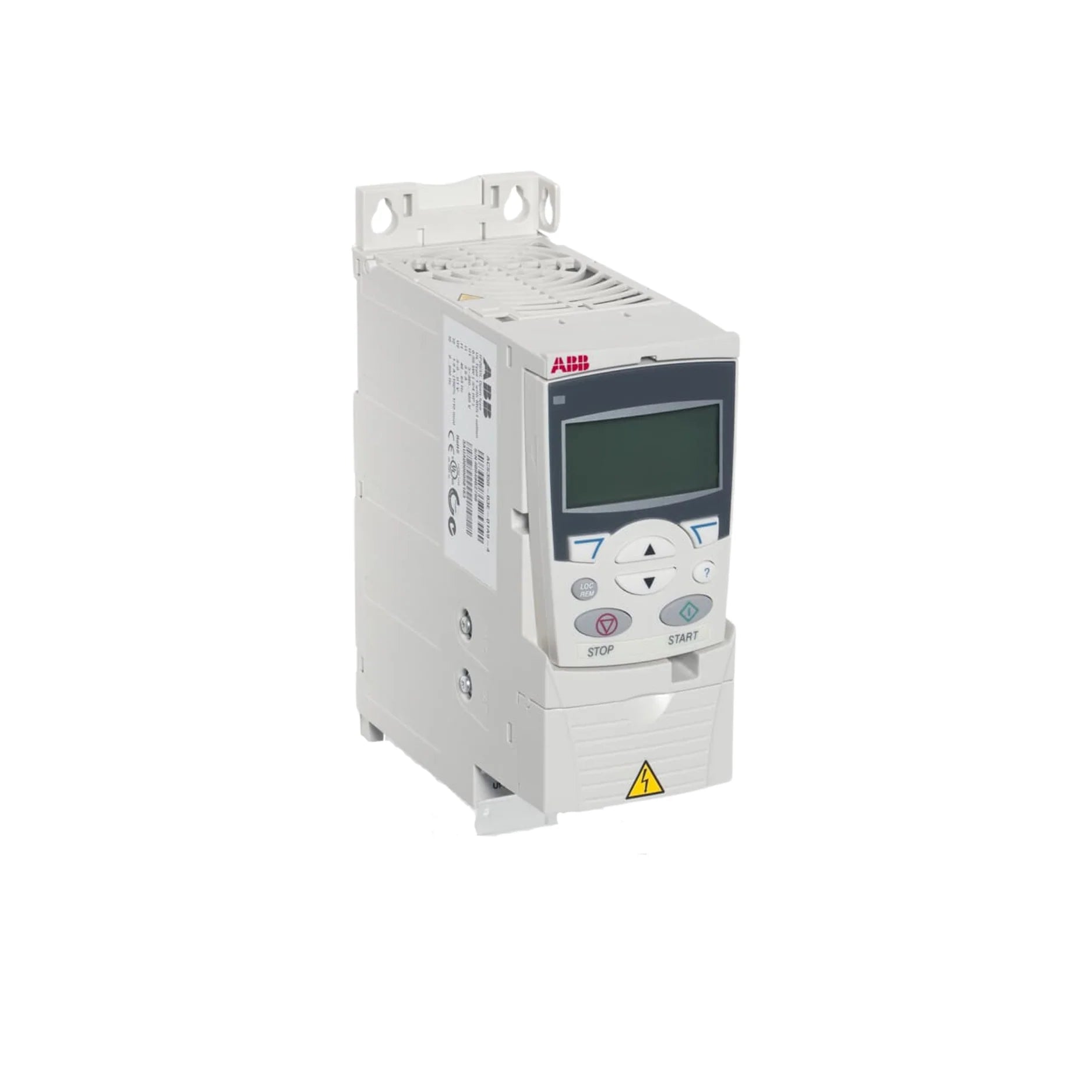 ABB ACS355-01E-06A7-2 VFD, 6.7 A, 1-phase, 240 V, compact drive for OEM machinery.