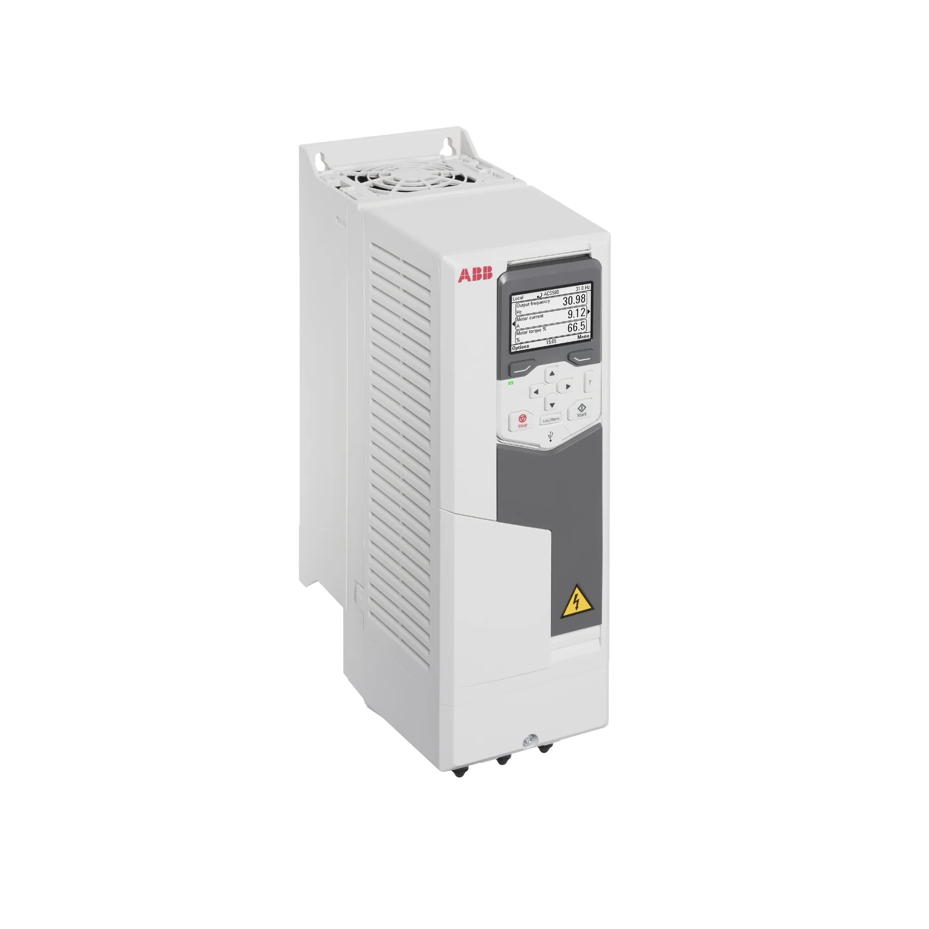 ABB ACS580-01-03A4-4 1.1 kW variable frequency drive, wall-mounted IP21, for efficient industrial motor control.