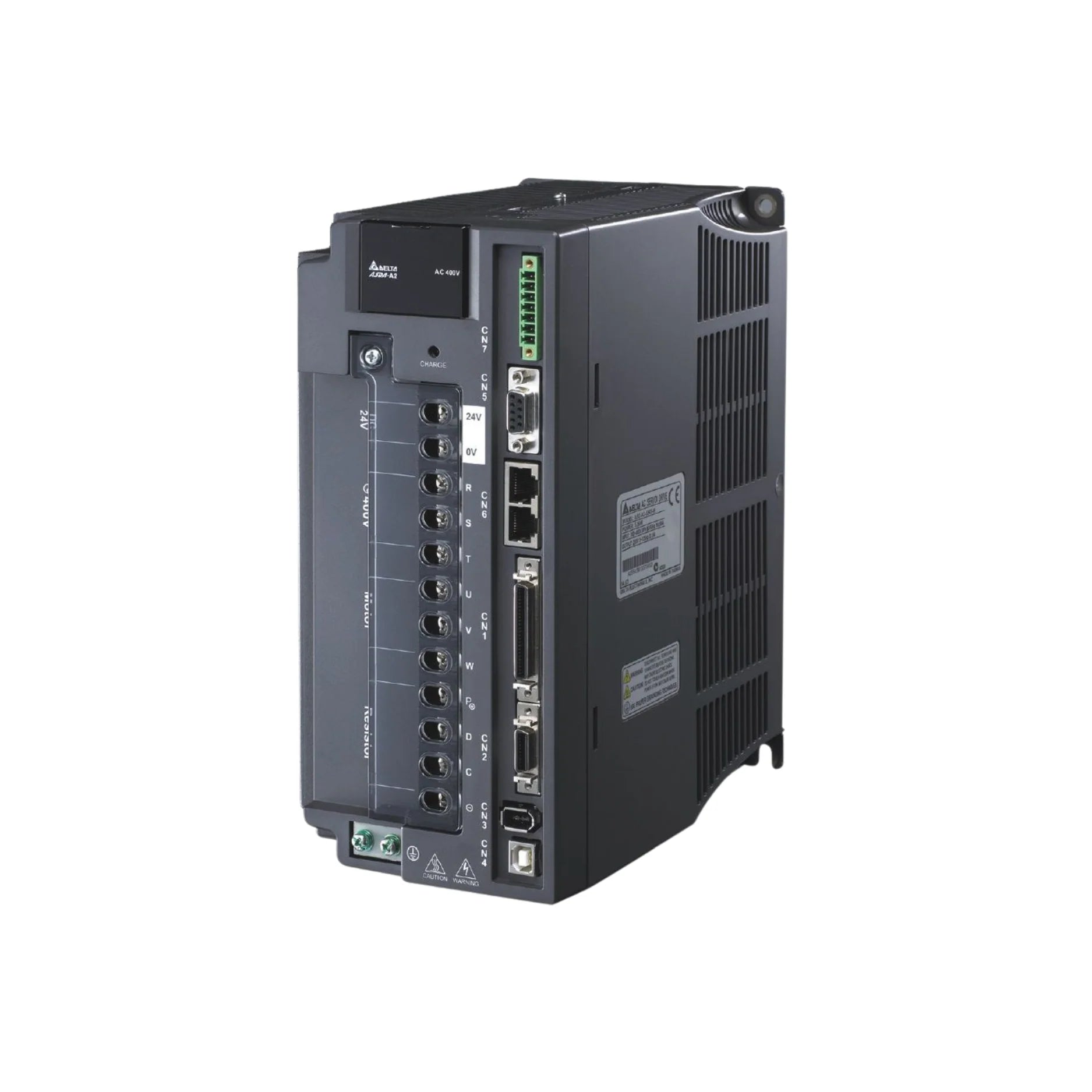 Delta ASD-A2-4543-M Servo Drive, compact and reliable for industrial applications.