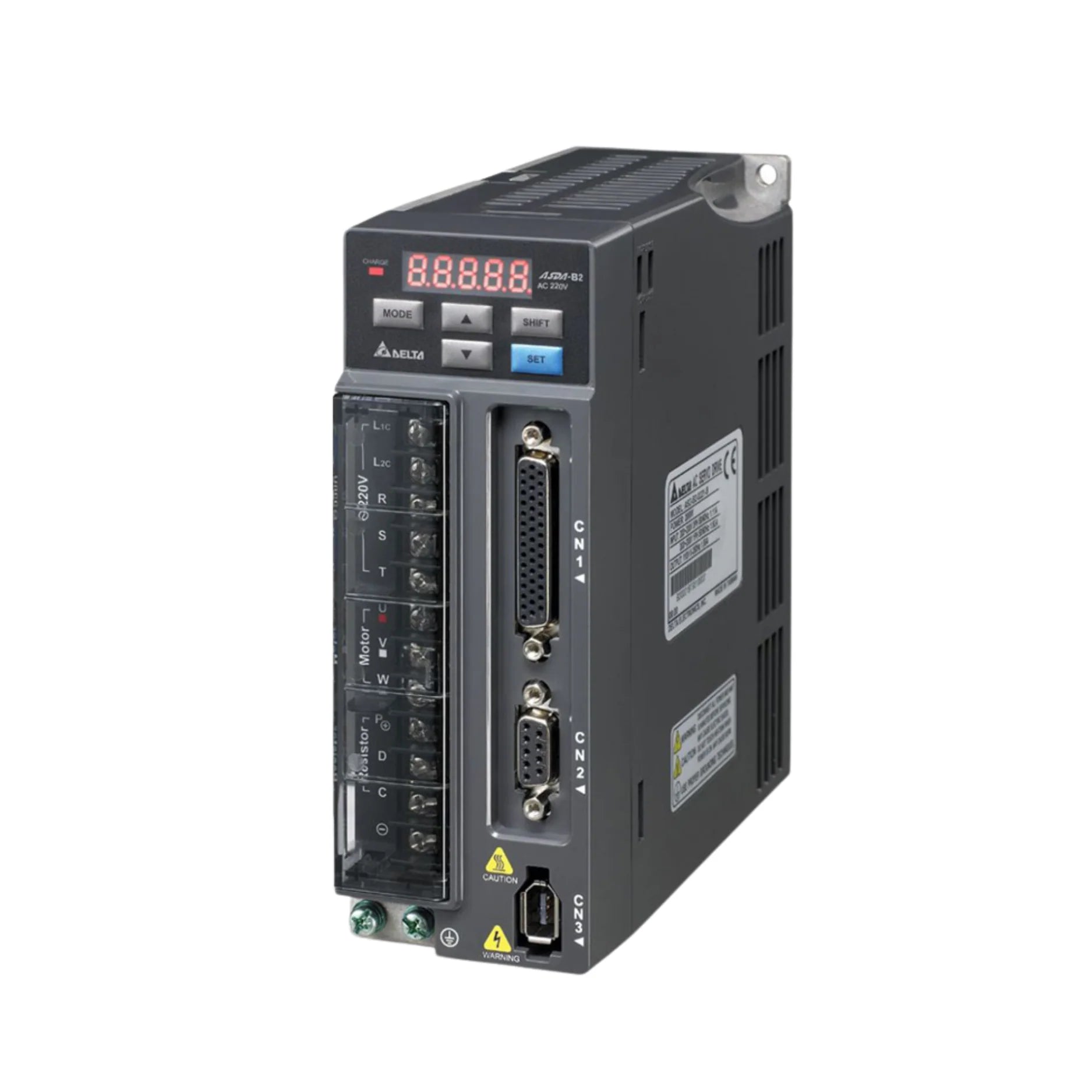 Delta ASD-B2-1021-B 1.0 kW servo drive, 220V, with position/speed/torque control and RS-485 Modbus, for ECMA motors.