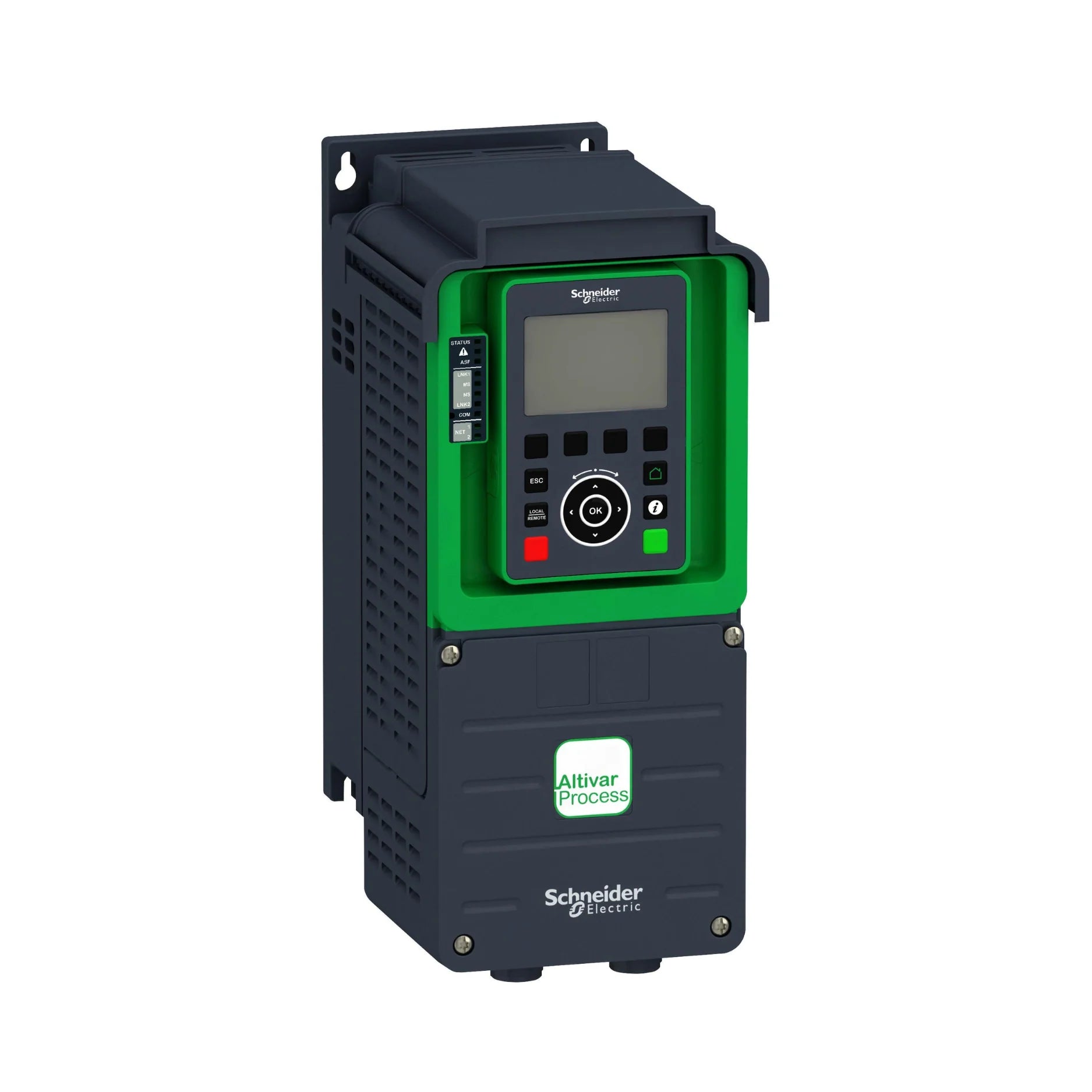 Schneider ATV930U55N4 VSD, 5.5 kW (7.5 HP), 380–480V, IP21, with braking unit for precise control of industrial motors and process automation.